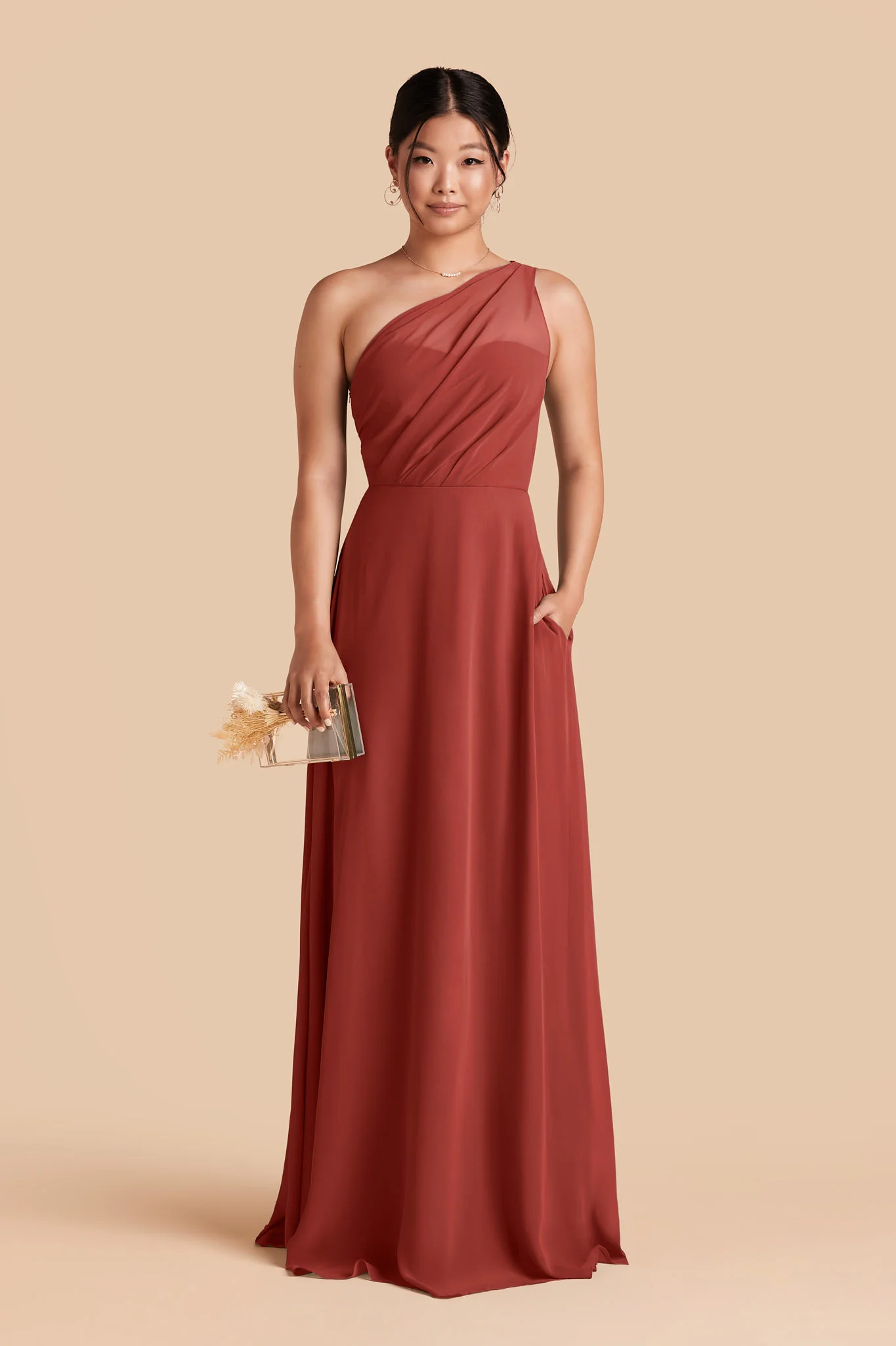 Kira Chiffon Dress - Spice - Image 3