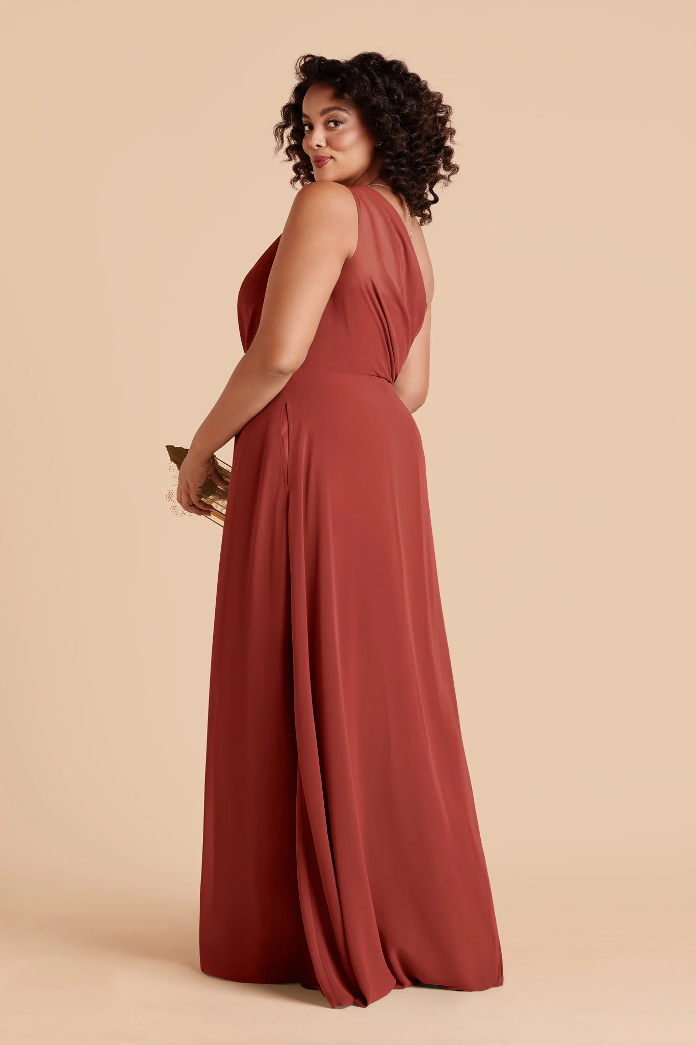 Kira Chiffon Dress - Spice - Image 5