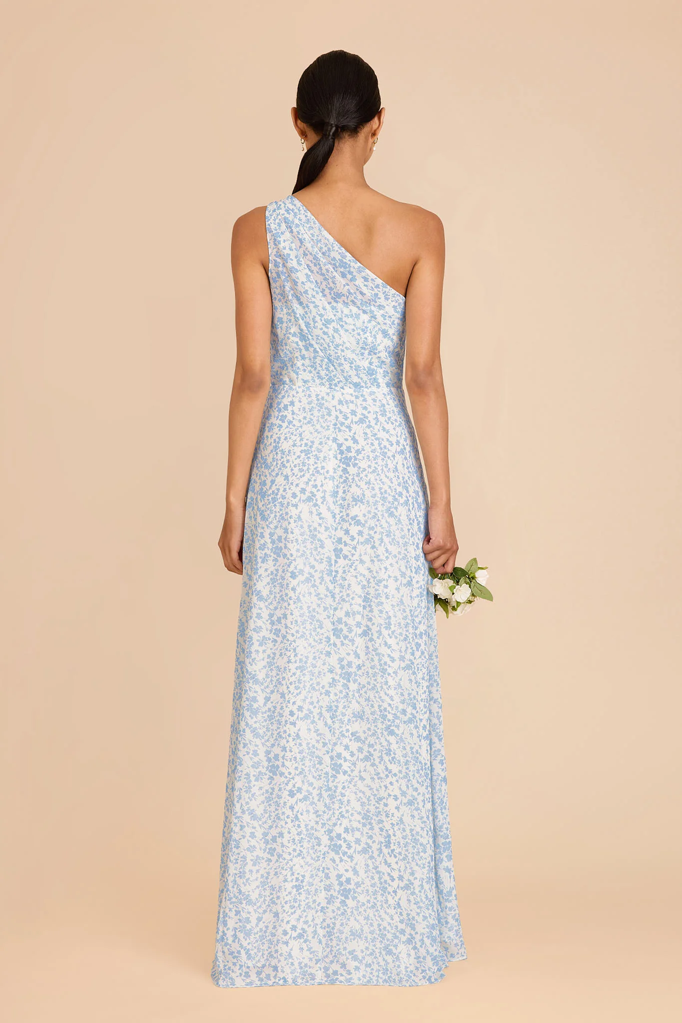 Kira Chiffon Dress With Slit - Blue Dreamy Ditsy - Image 5