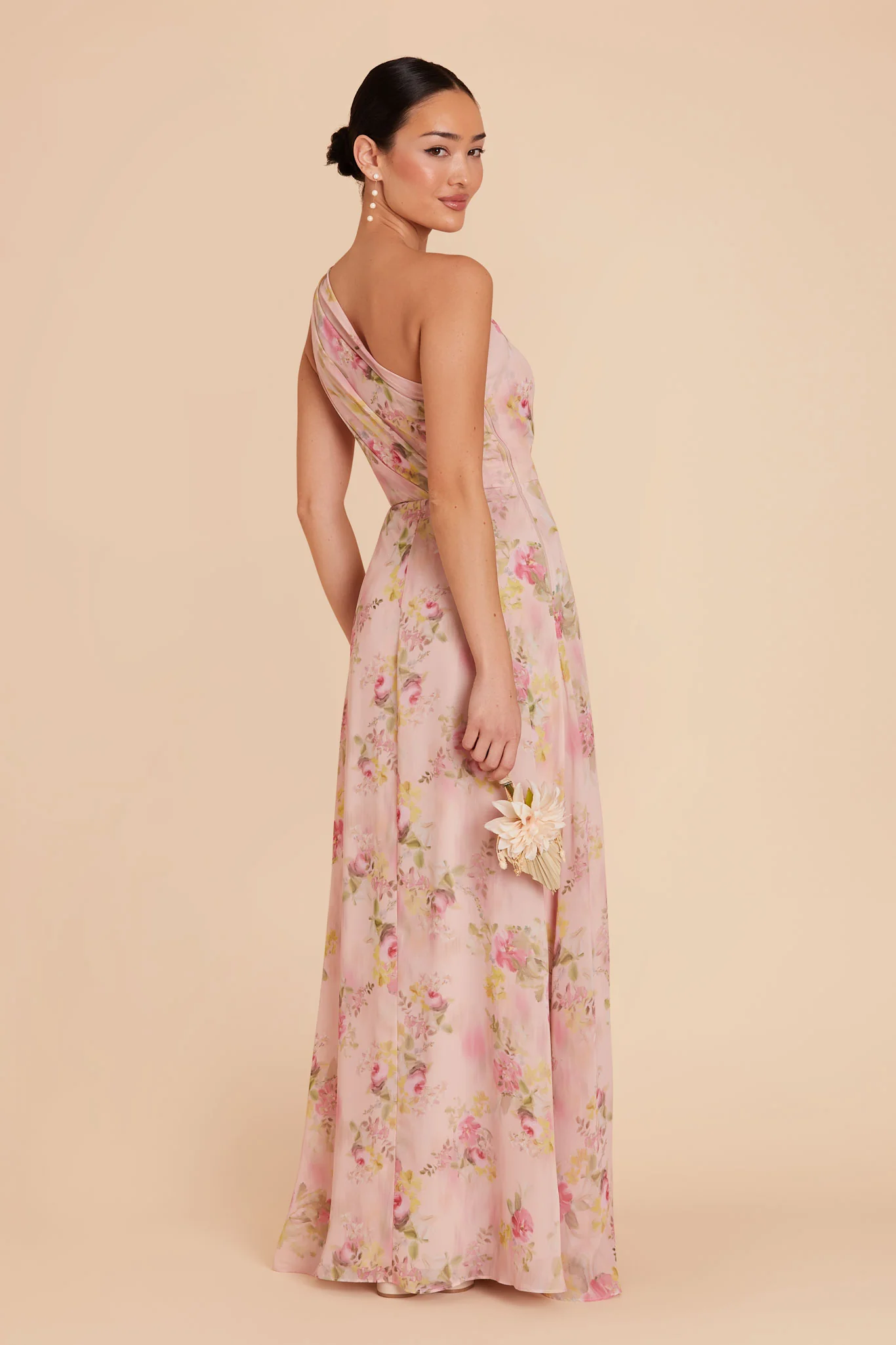 Kira Chiffon Dress With Slit - Vintage Pink Floral - Image 5