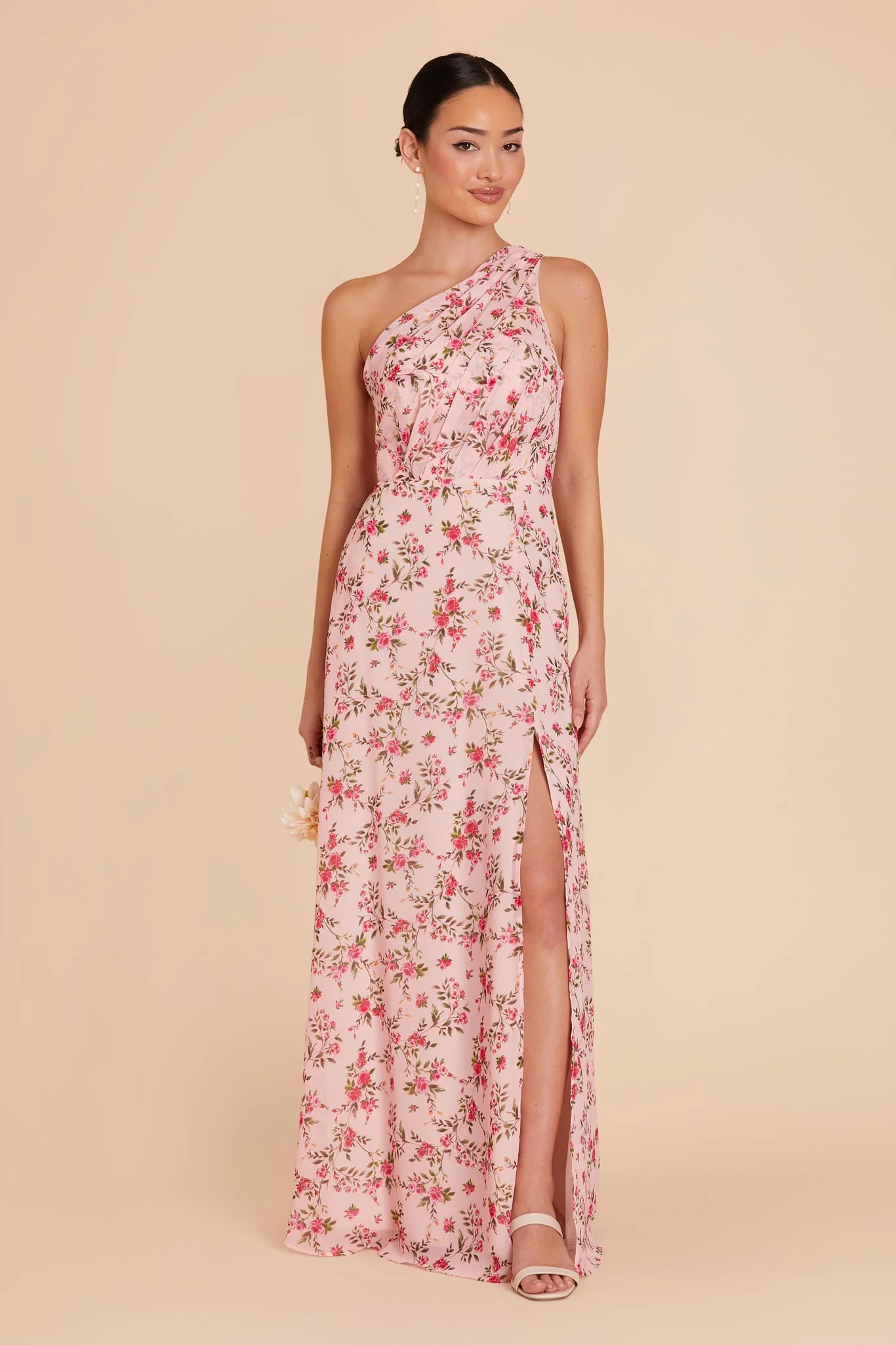 Kira Chiffon Dress With Slit - Wild Rose Garden - Image 3