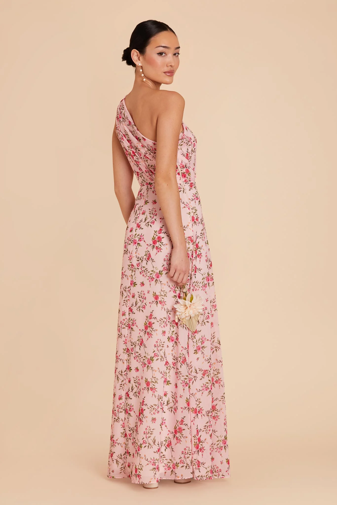 Kira Chiffon Dress With Slit - Wild Rose Garden - Image 4