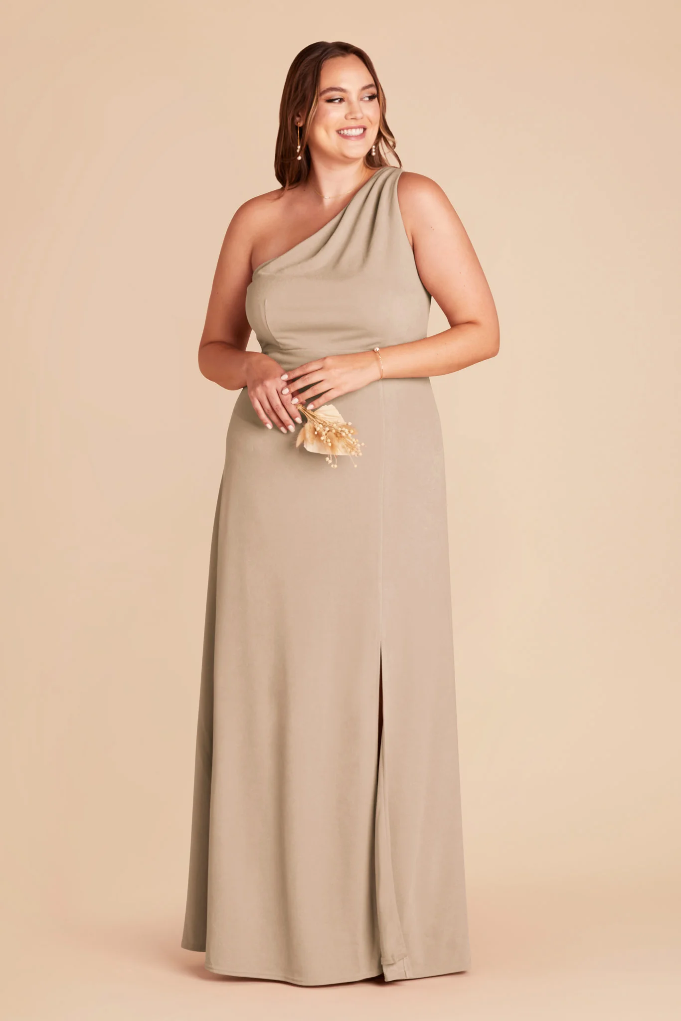 Kira Crepe Dress - Almond - Image 7