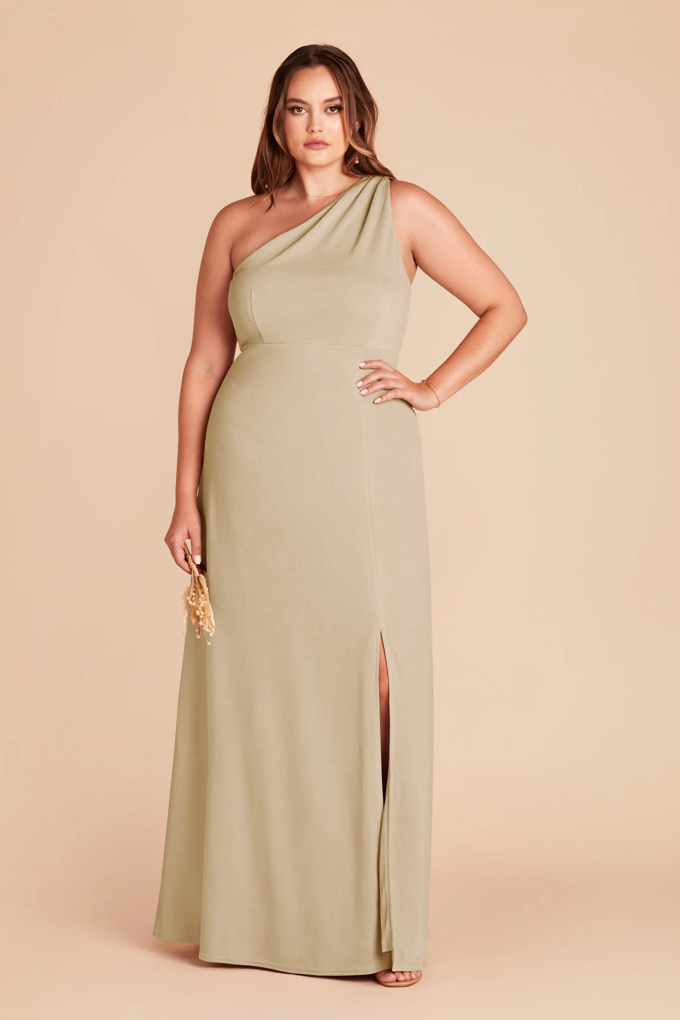 Kira Crepe Dress - Neutral Champagne - Image 2