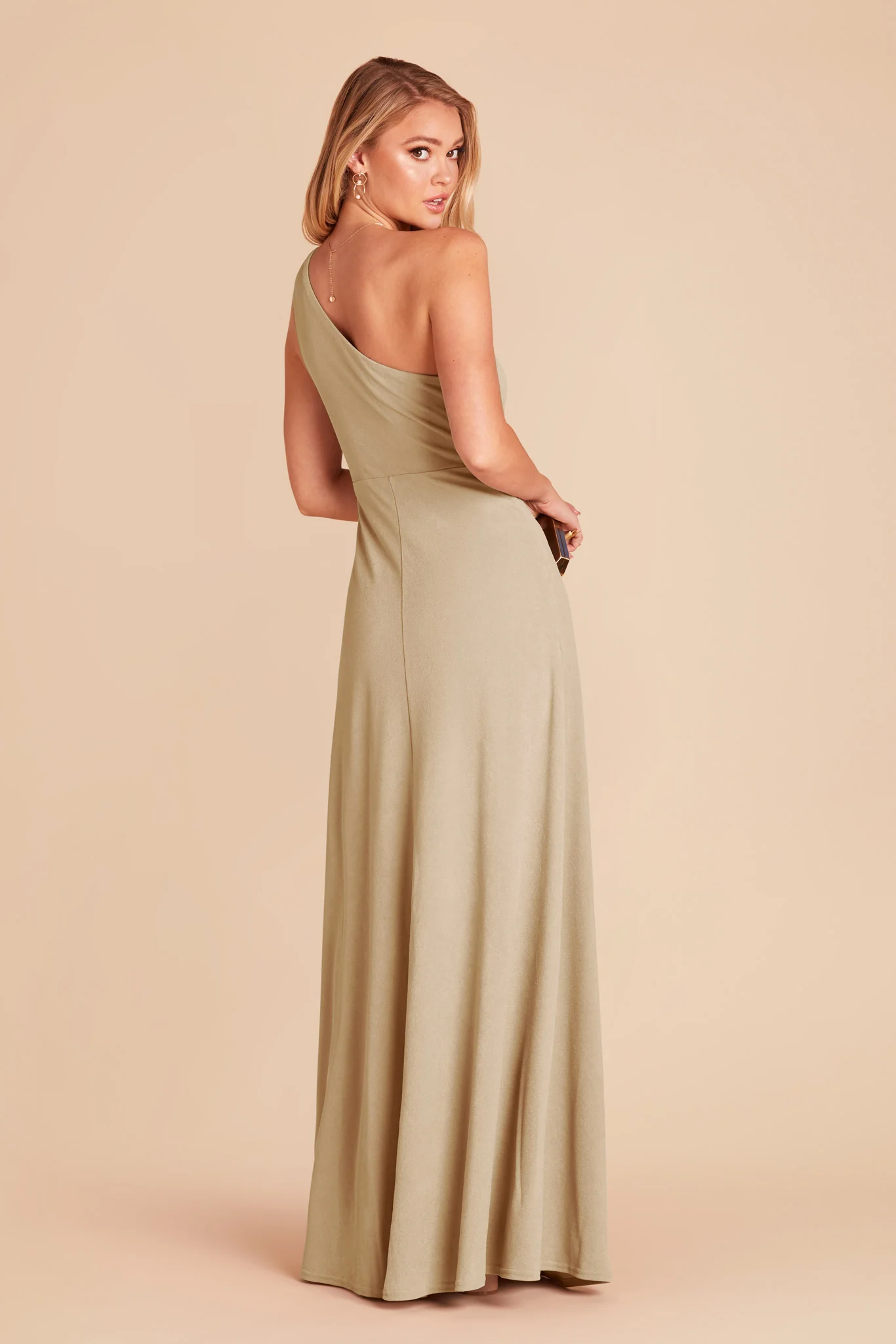 Kira Crepe Dress - Neutral Champagne - Image 5