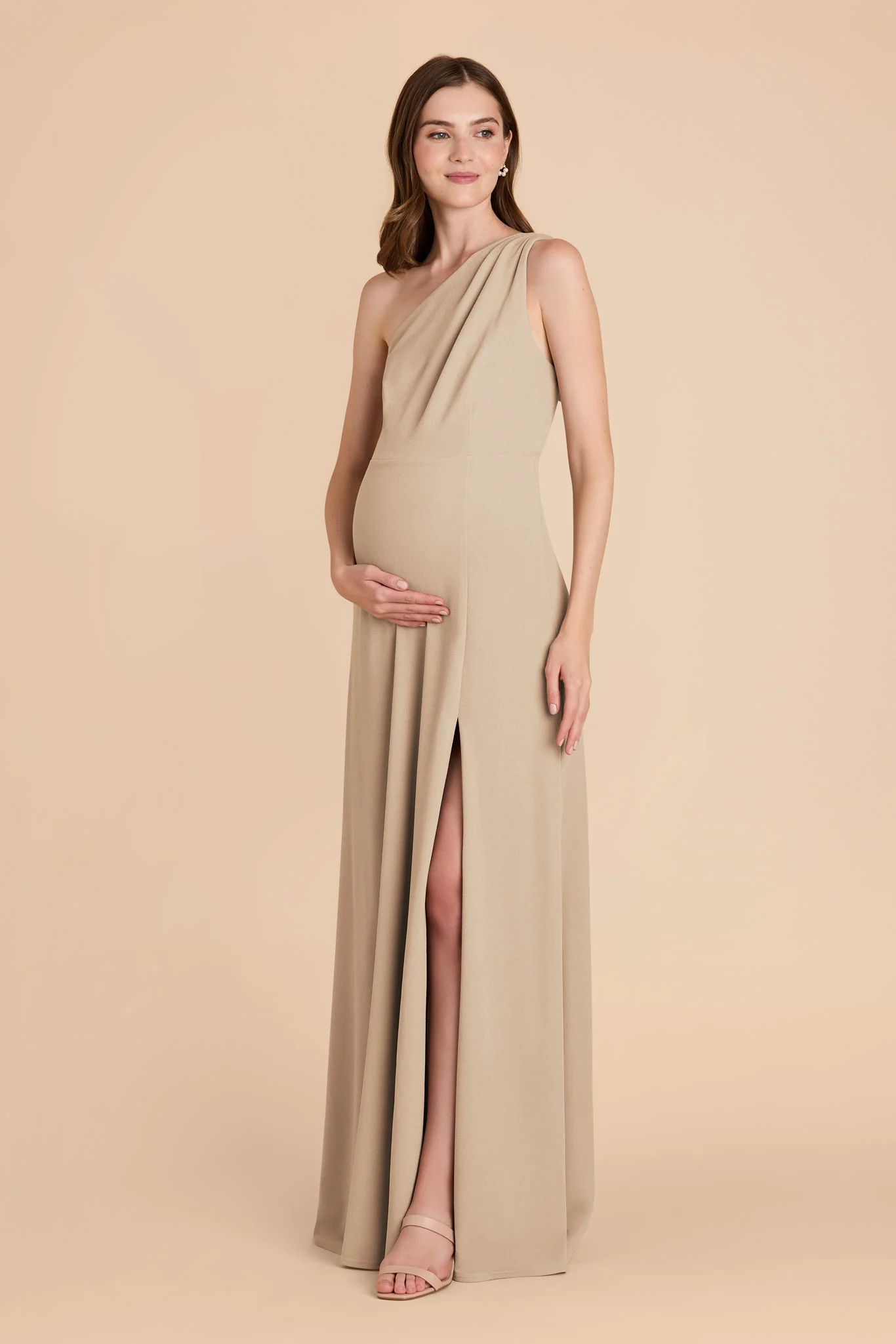 Kira Crepe Dress - Neutral Champagne - Image 6