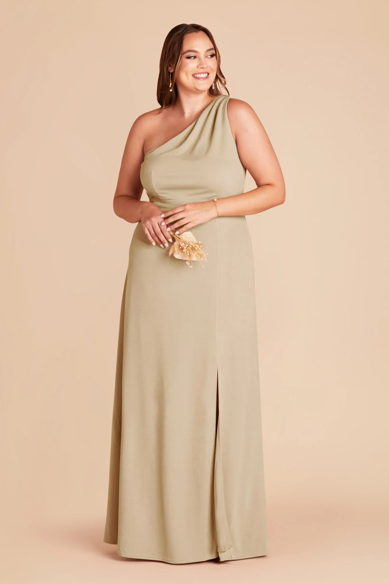 Kira Crepe Dress - Neutral Champagne - Image 7