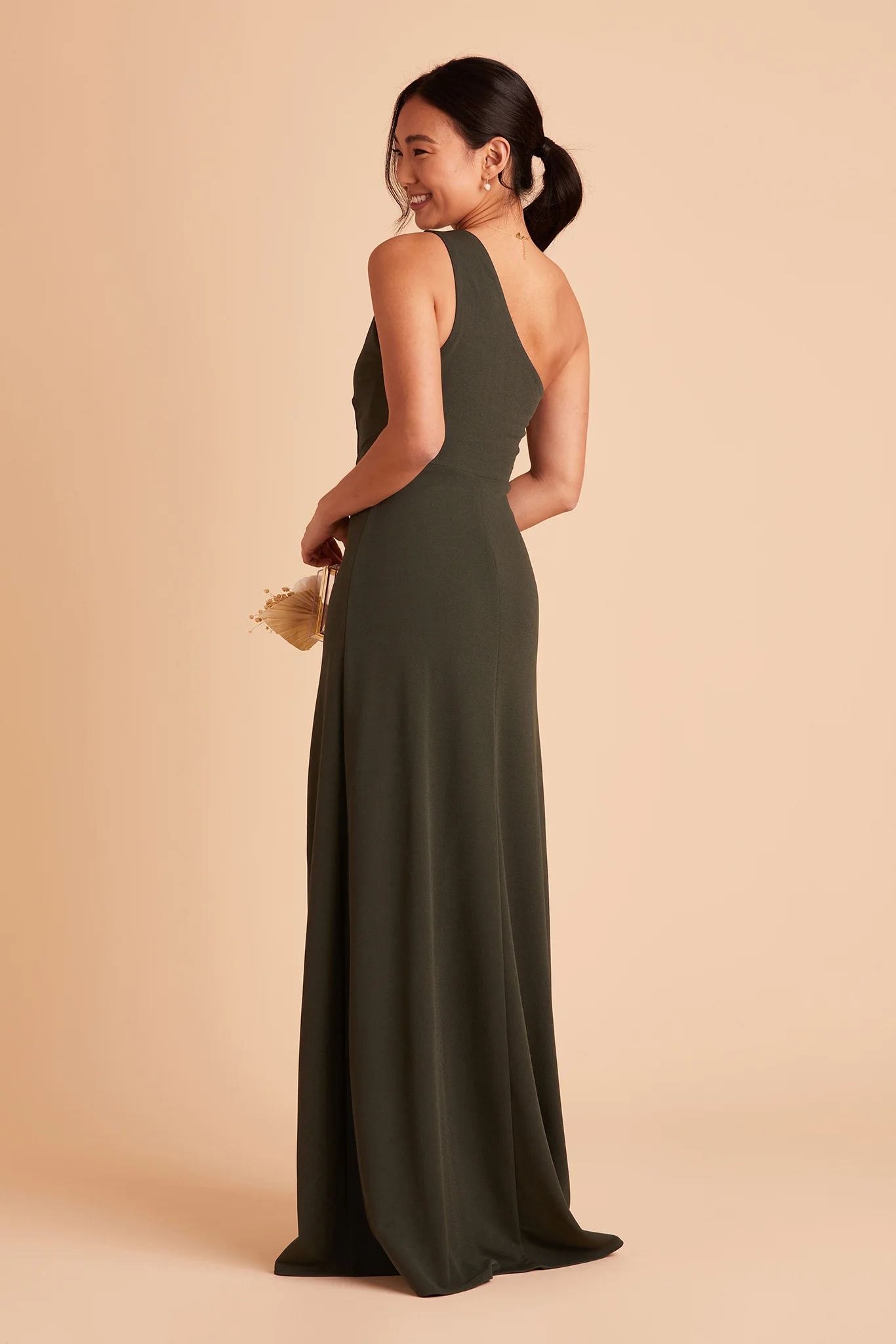 Kira Crepe Dress - Olive - Image 10