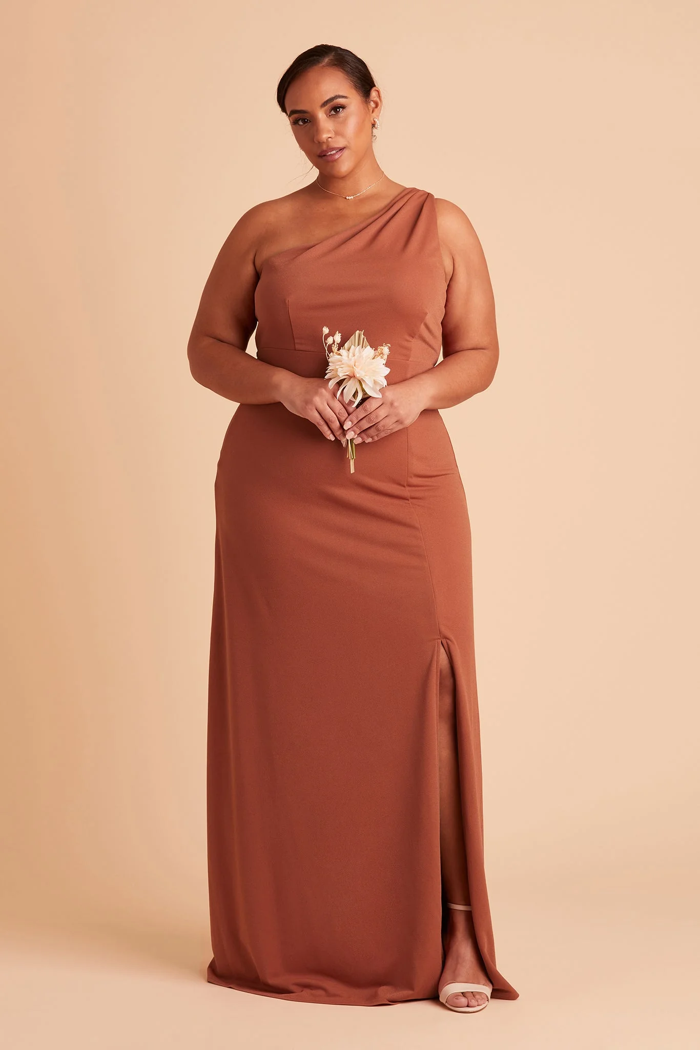 Kira Crepe Dress - Terracotta - Image 12