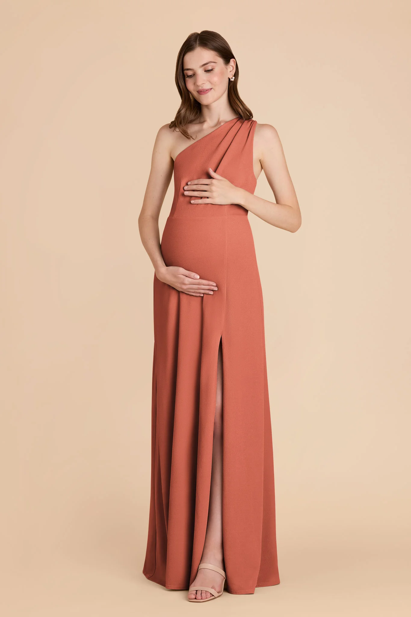 Kira Crepe Dress - Terracotta - Image 2