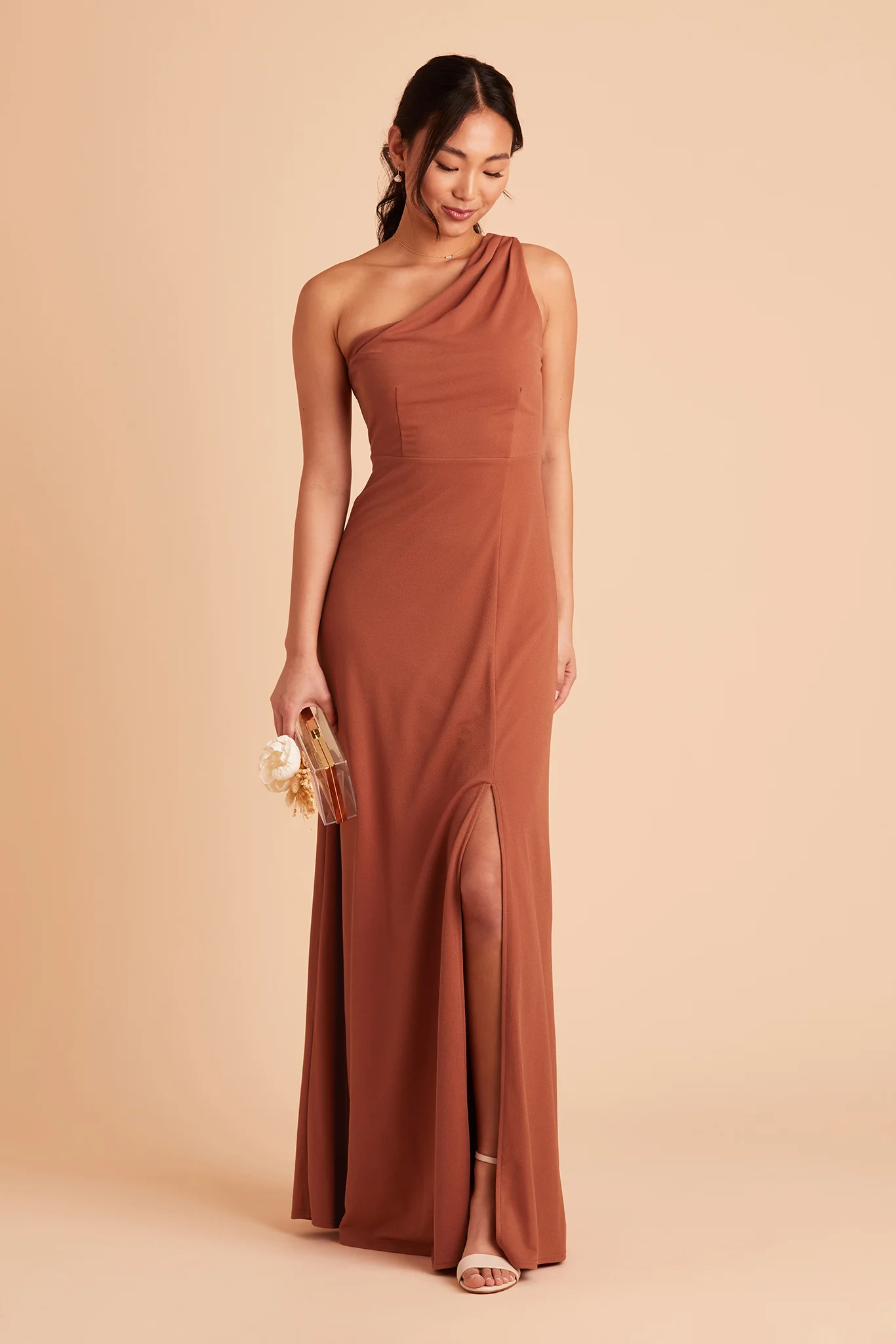 Kira Crepe Dress - Terracotta - Image 4