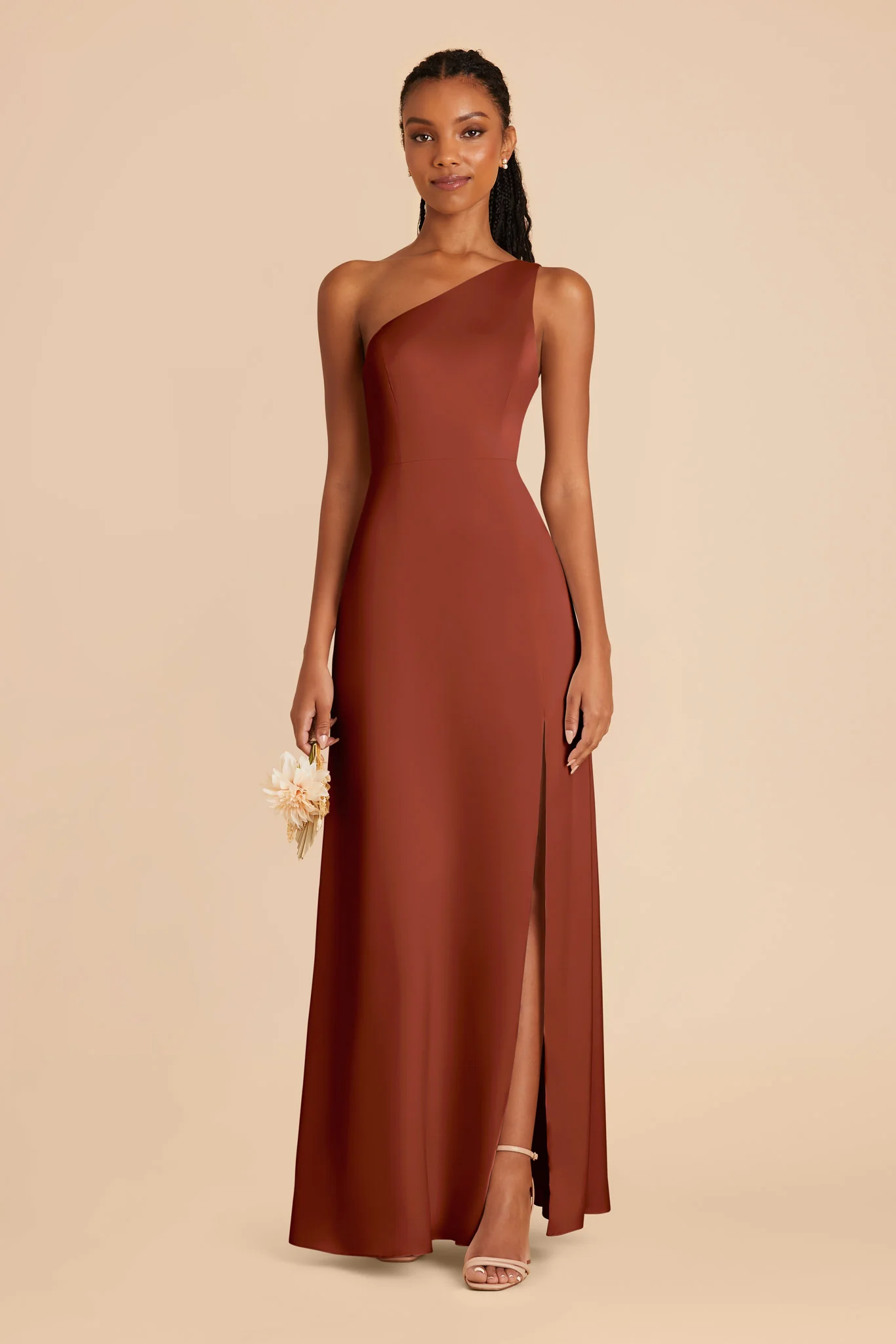 Kira Matte Satin Dress - Auburn - Image 3