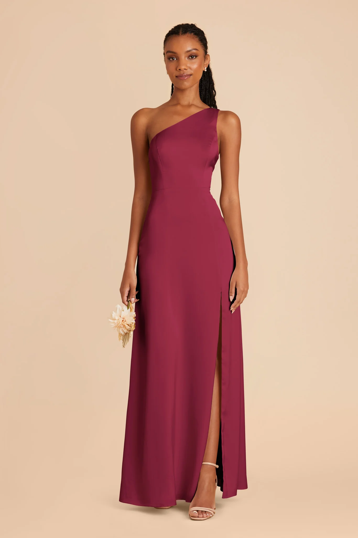 Kira Matte Satin Dress - Berry