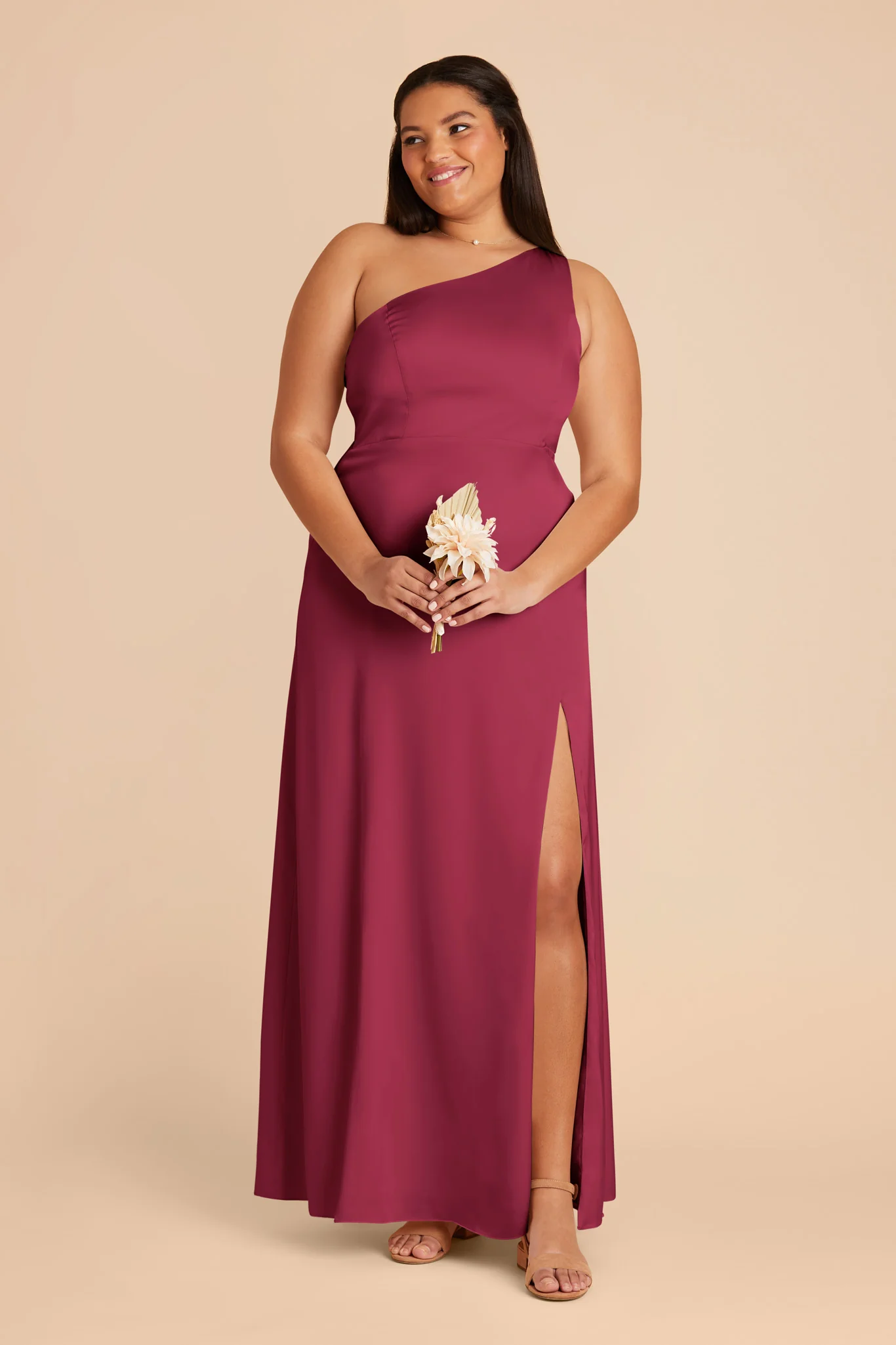 Kira Matte Satin Dress - Berry - Image 2