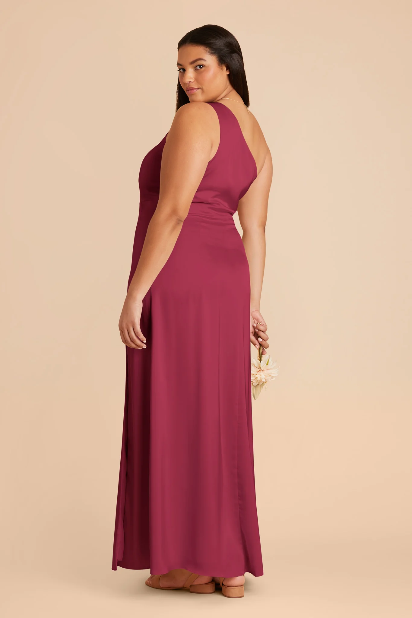 Kira Matte Satin Dress - Berry - Image 6