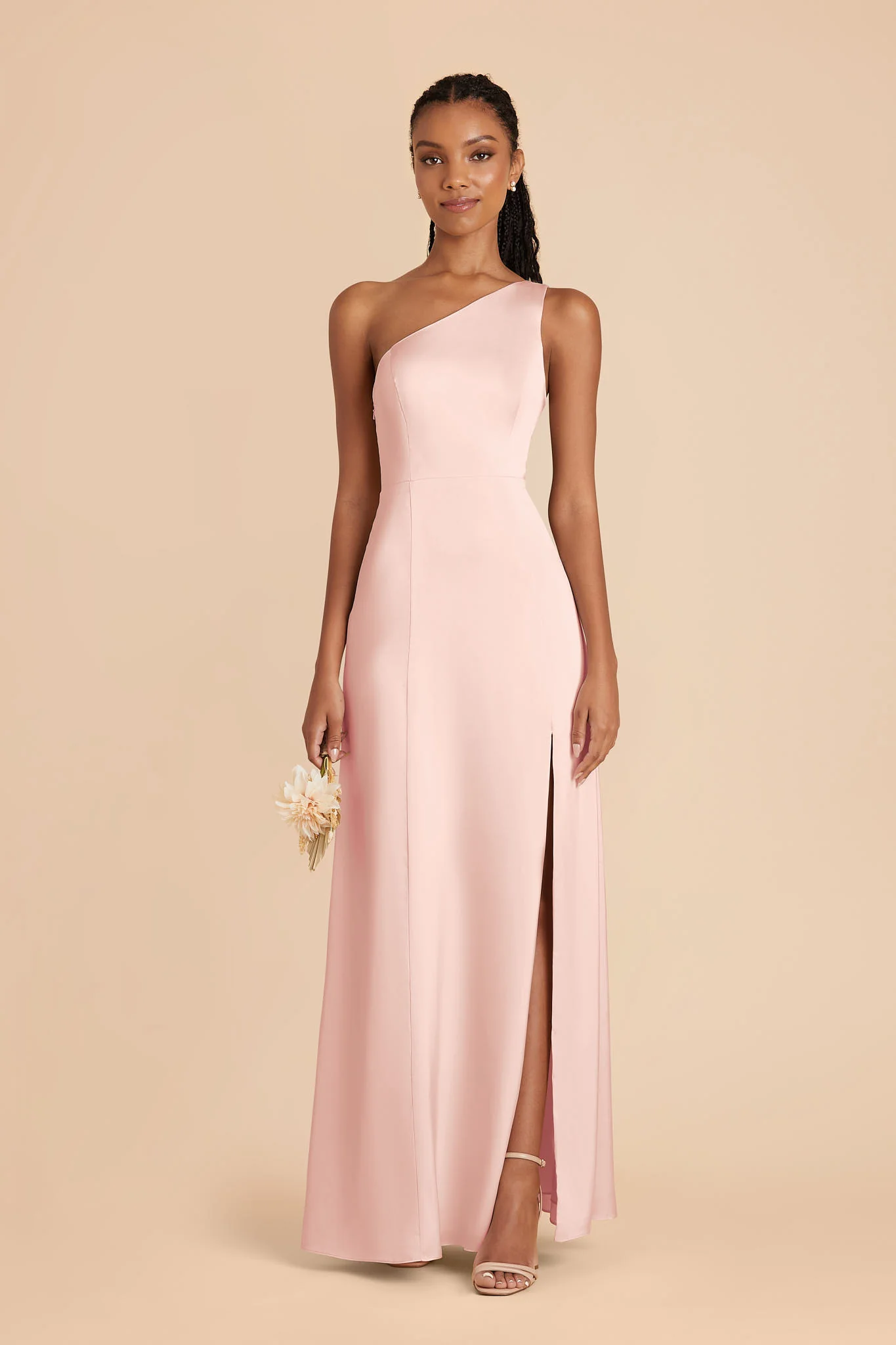 Kira Matte Satin Dress - Blush Pink - Image 3