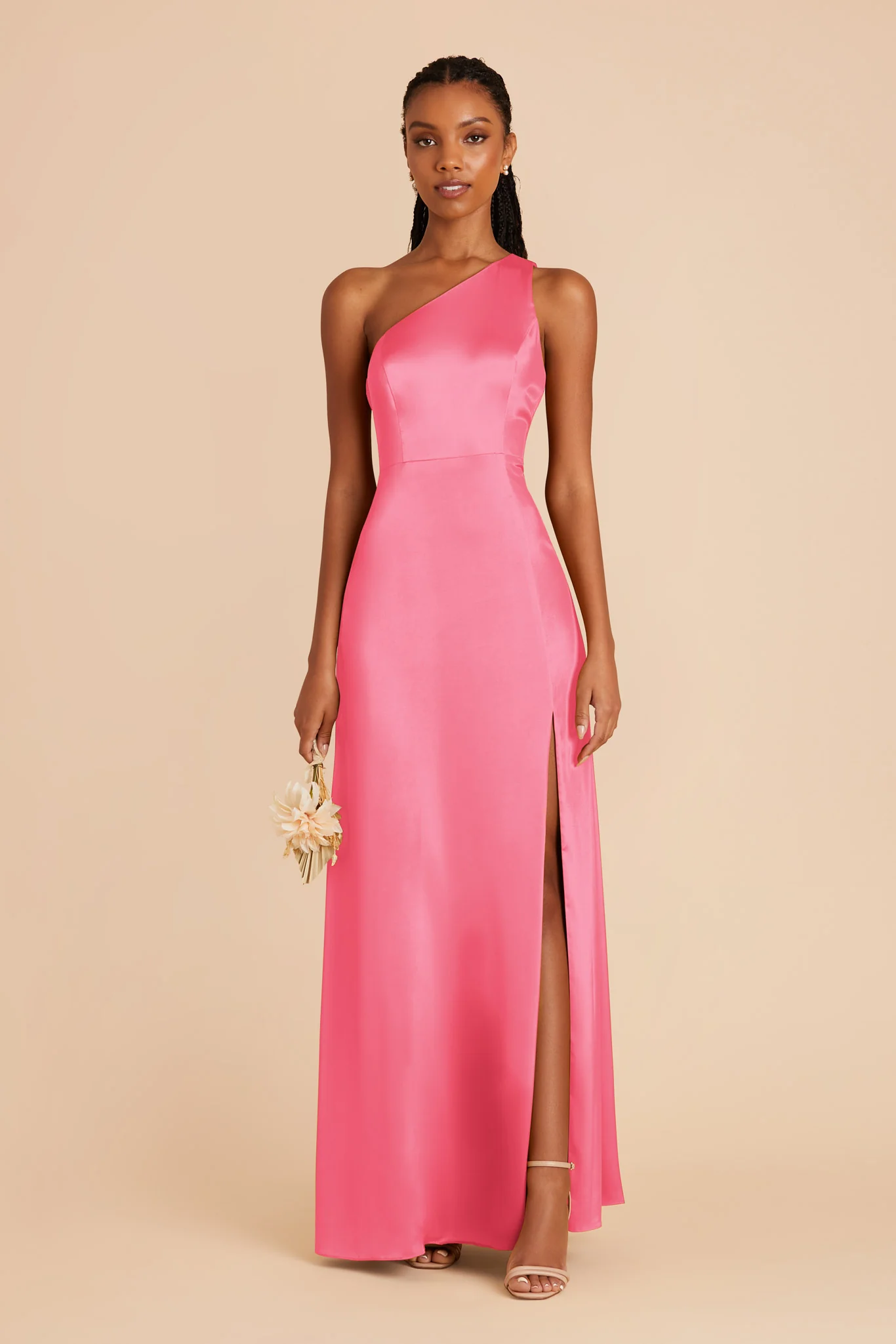 Kira Matte Satin Dress - Bon Bon Pink - Image 3