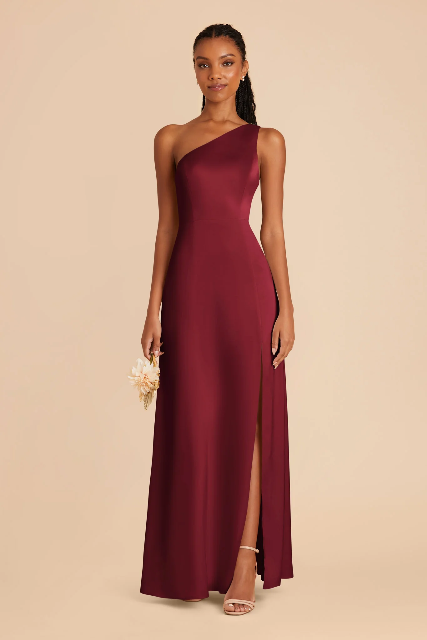 Kira Matte Satin Dress - Burgundy