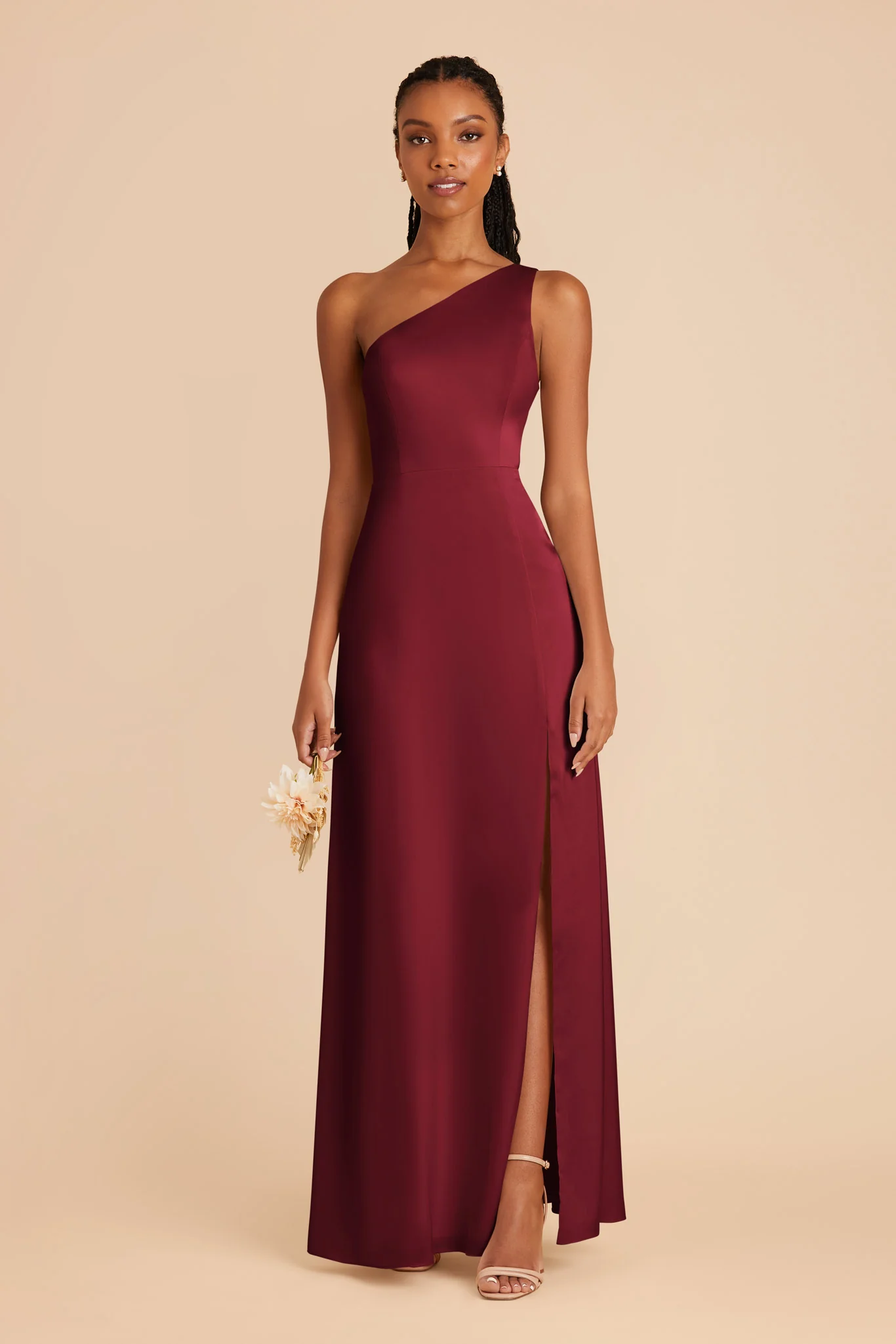 Kira Matte Satin Dress - Burgundy - Image 3