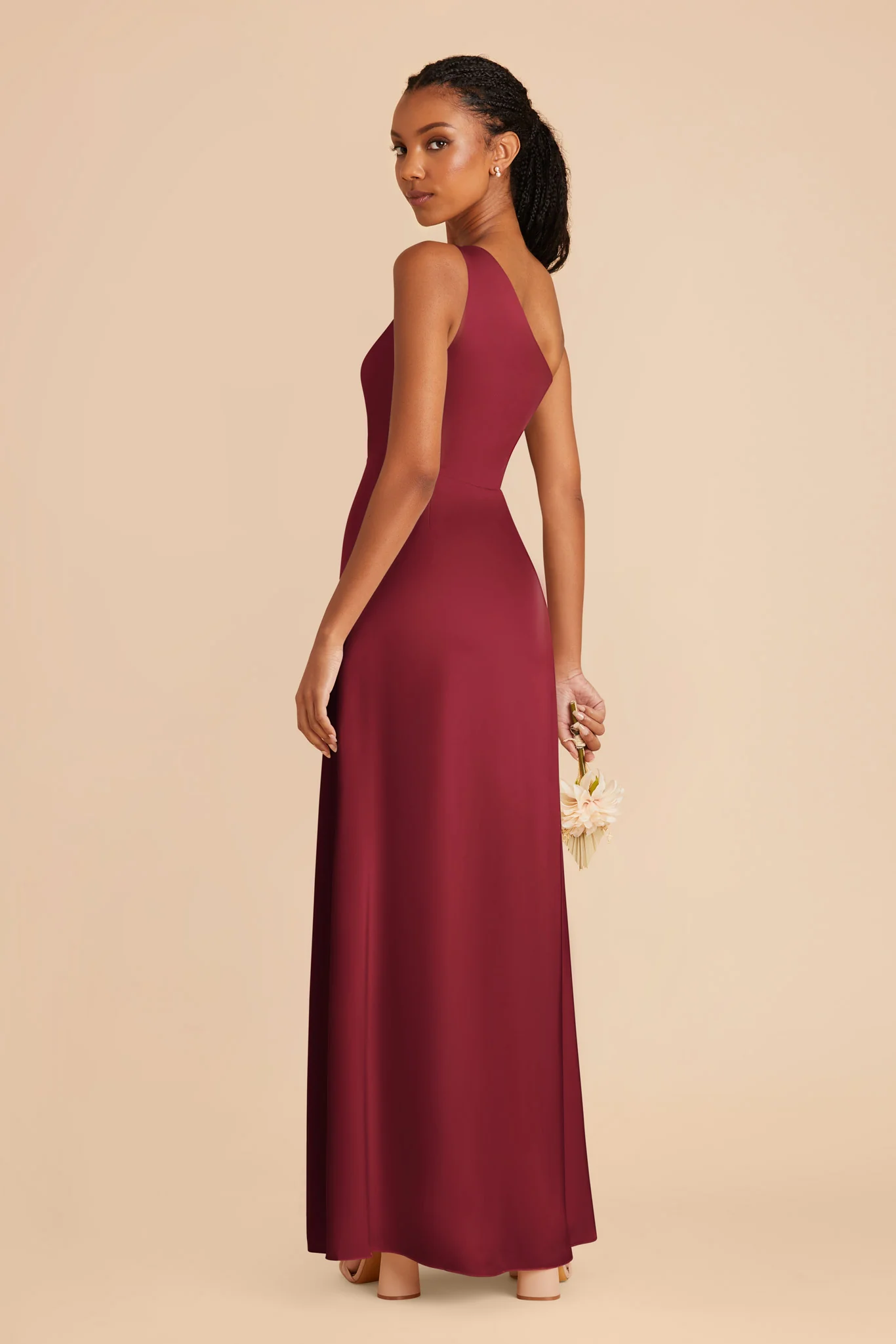 Kira Matte Satin Dress - Burgundy - Image 4