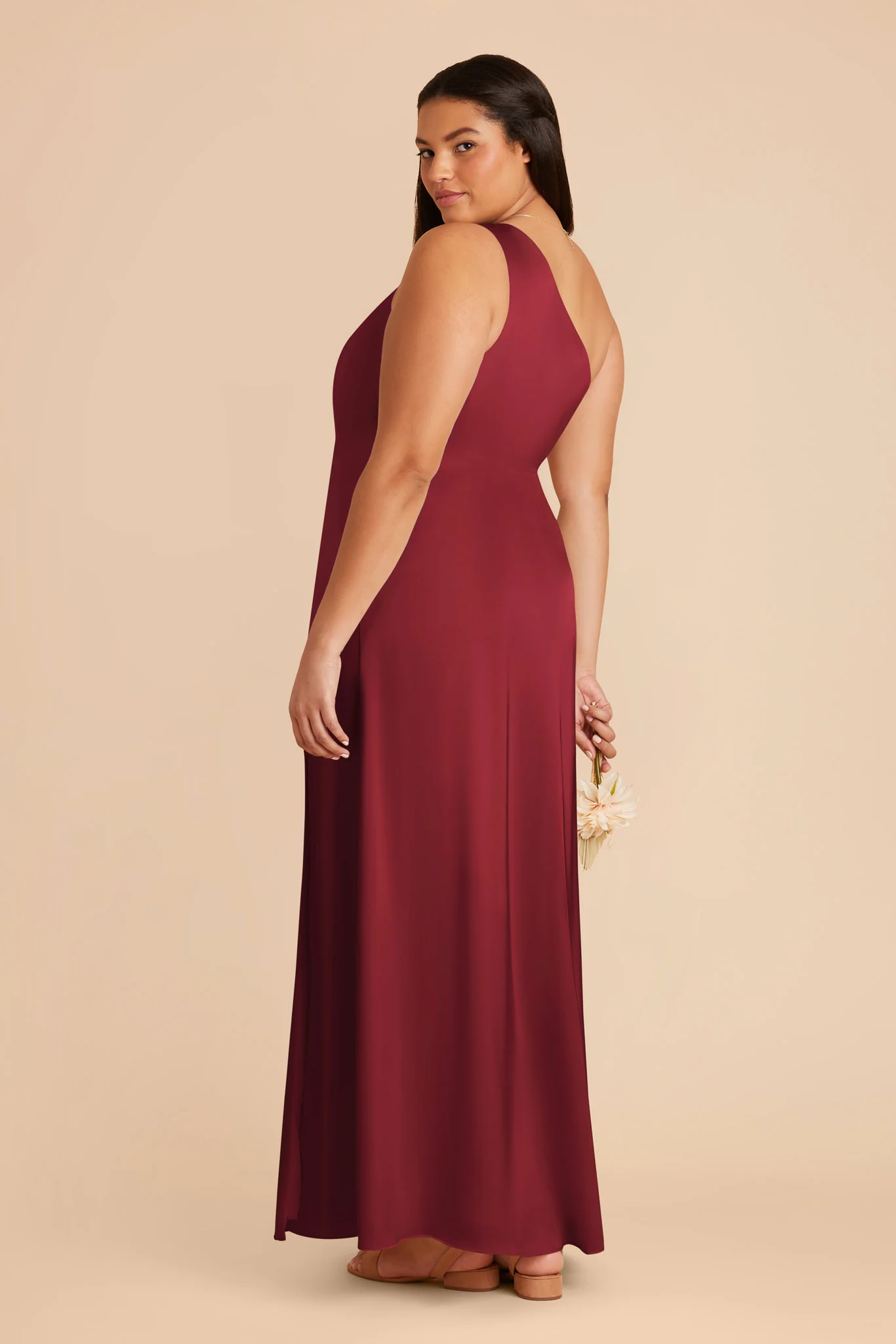 Kira Matte Satin Dress - Burgundy - Image 6