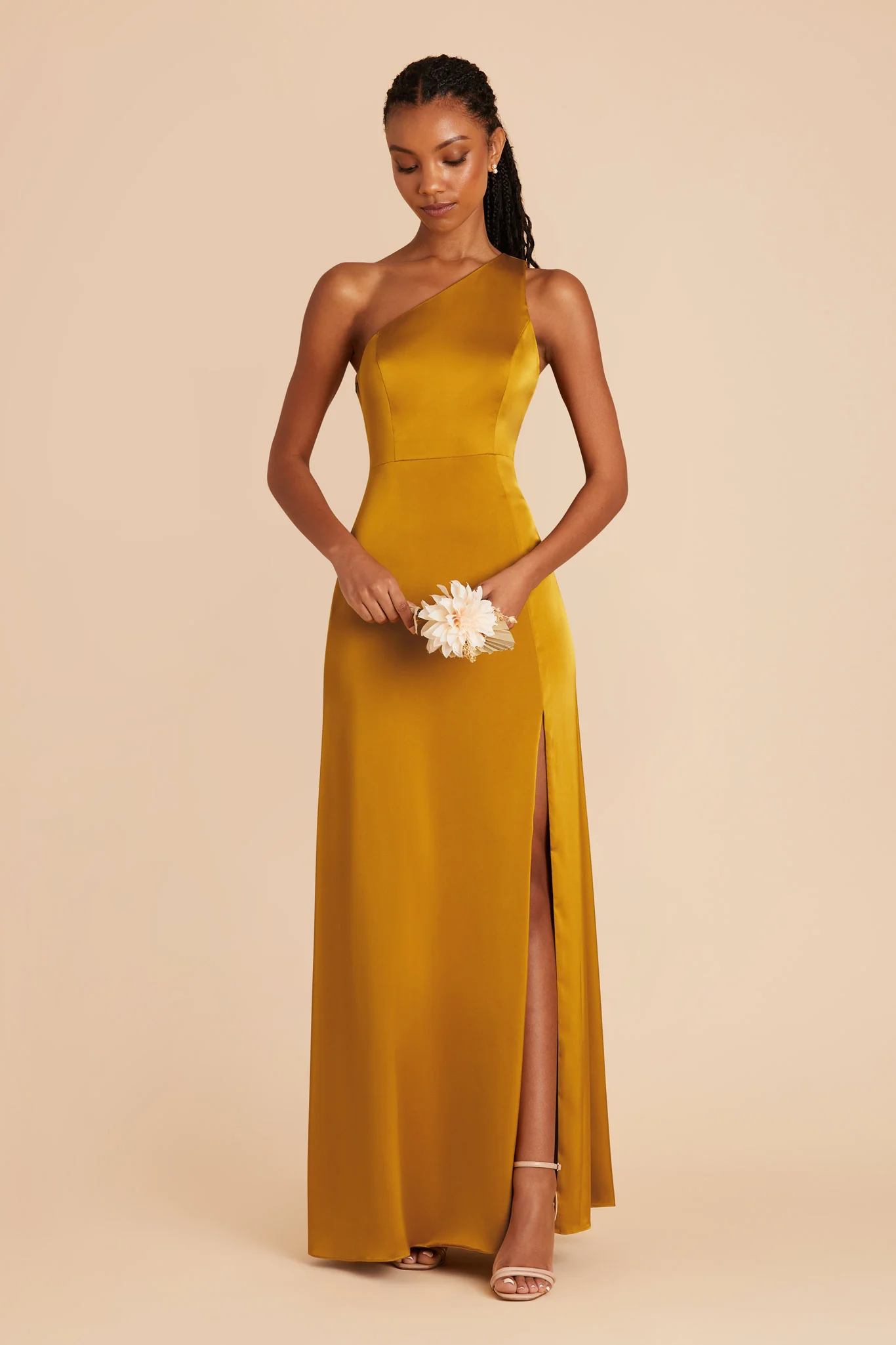 Kira Matte Satin Dress - Butterscotch - Image 3