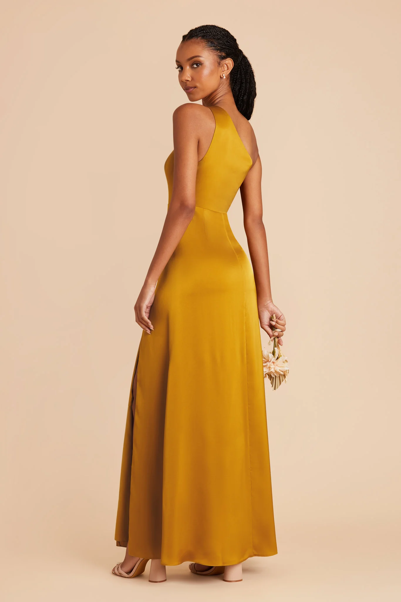Kira Matte Satin Dress - Butterscotch - Image 4