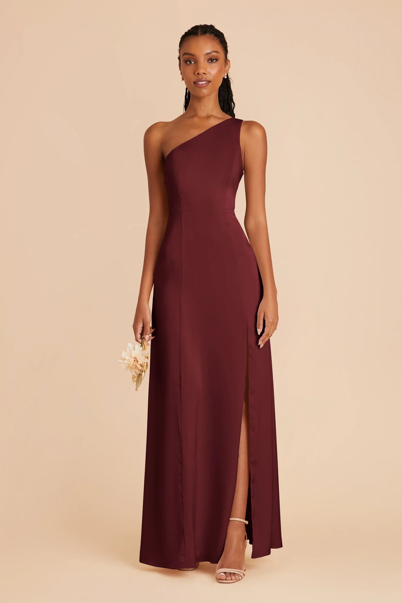 Kira Matte Satin Dress - Cabernet