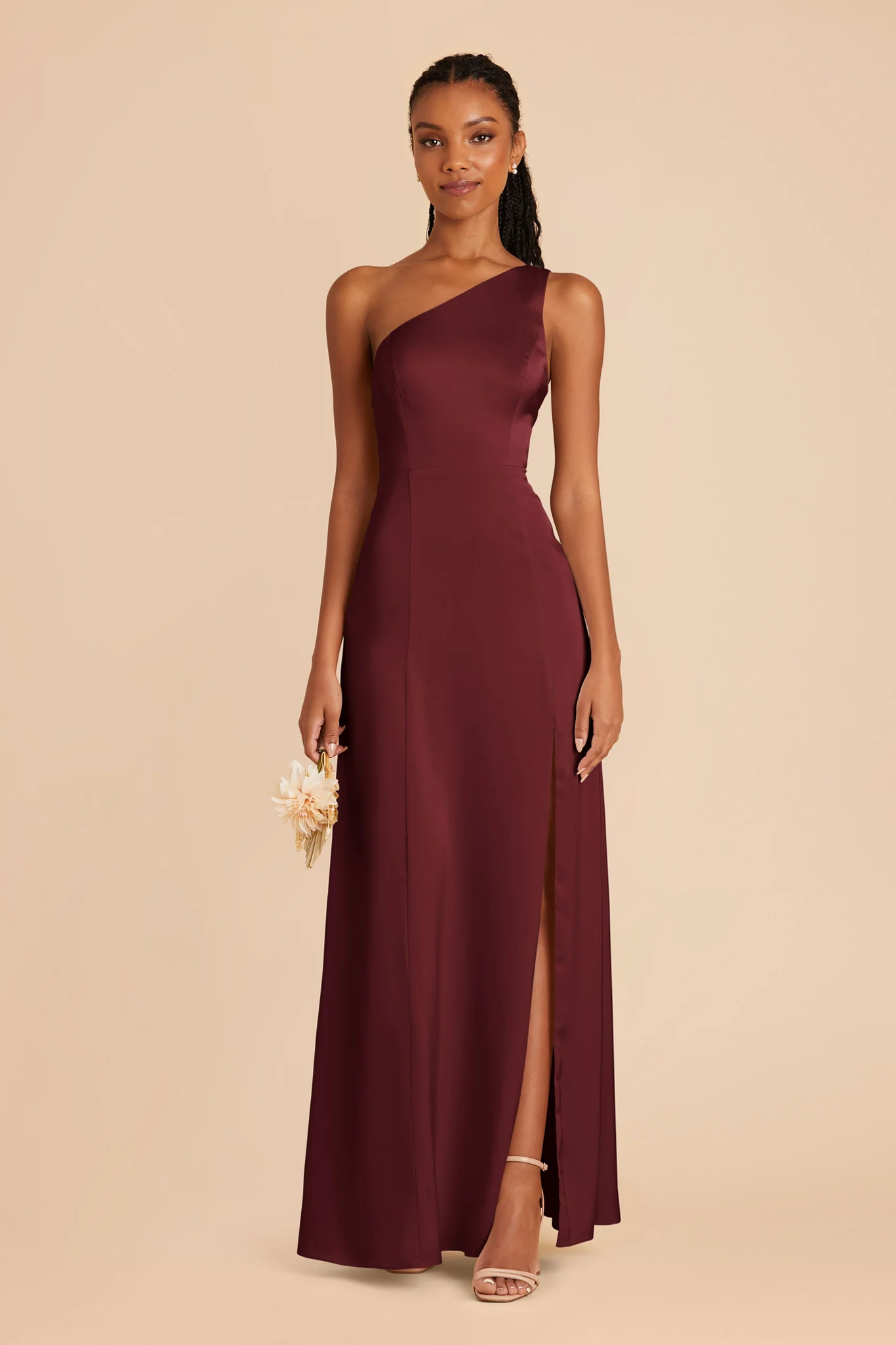 Kira Matte Satin Dress - Cabernet - Image 3