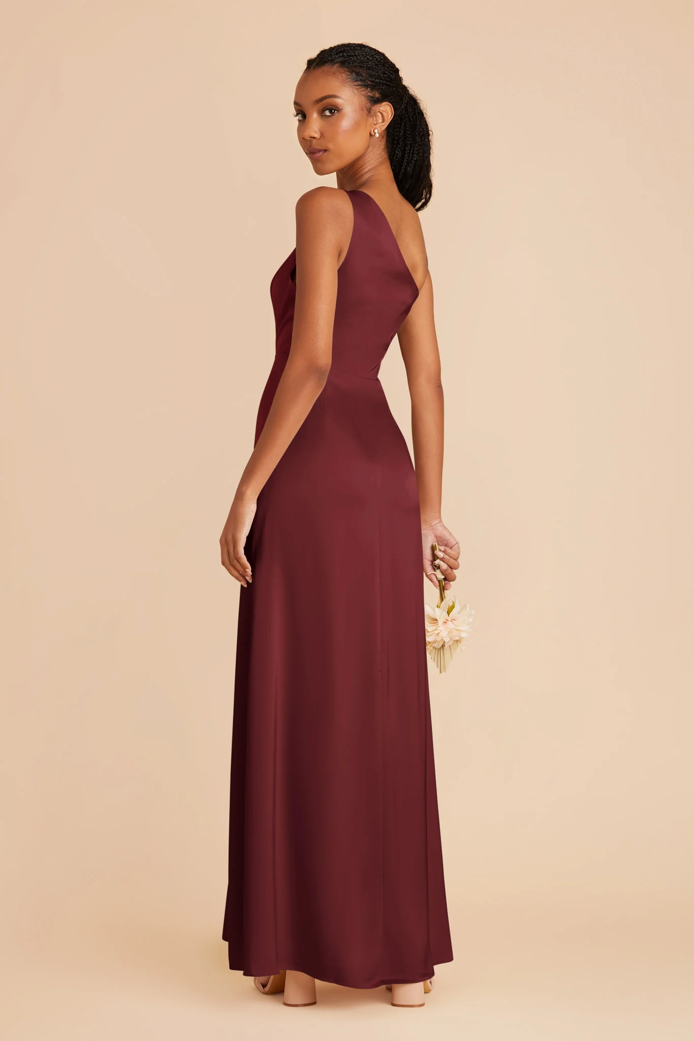 Kira Matte Satin Dress - Cabernet - Image 4
