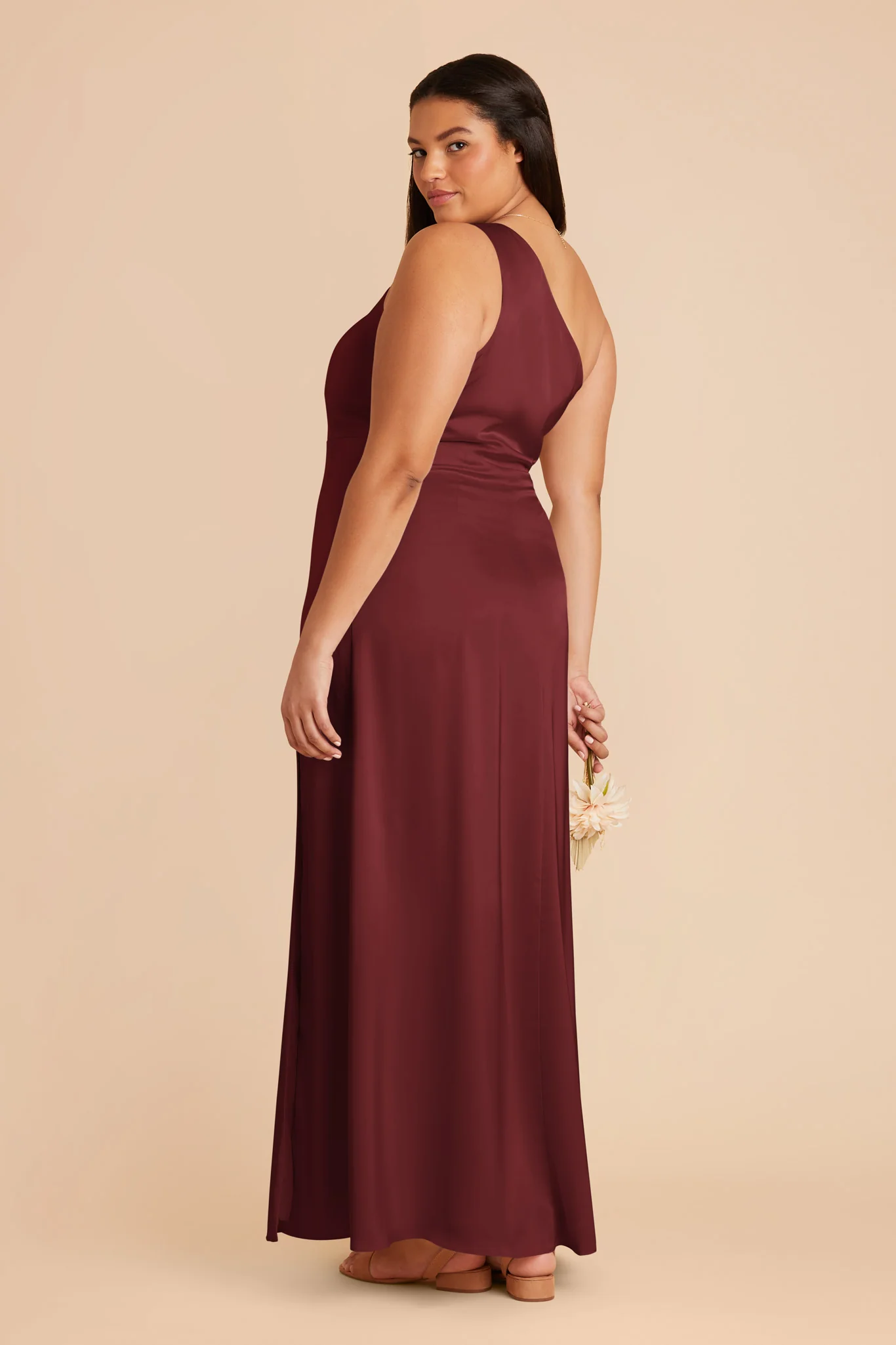 Kira Matte Satin Dress - Cabernet - Image 6