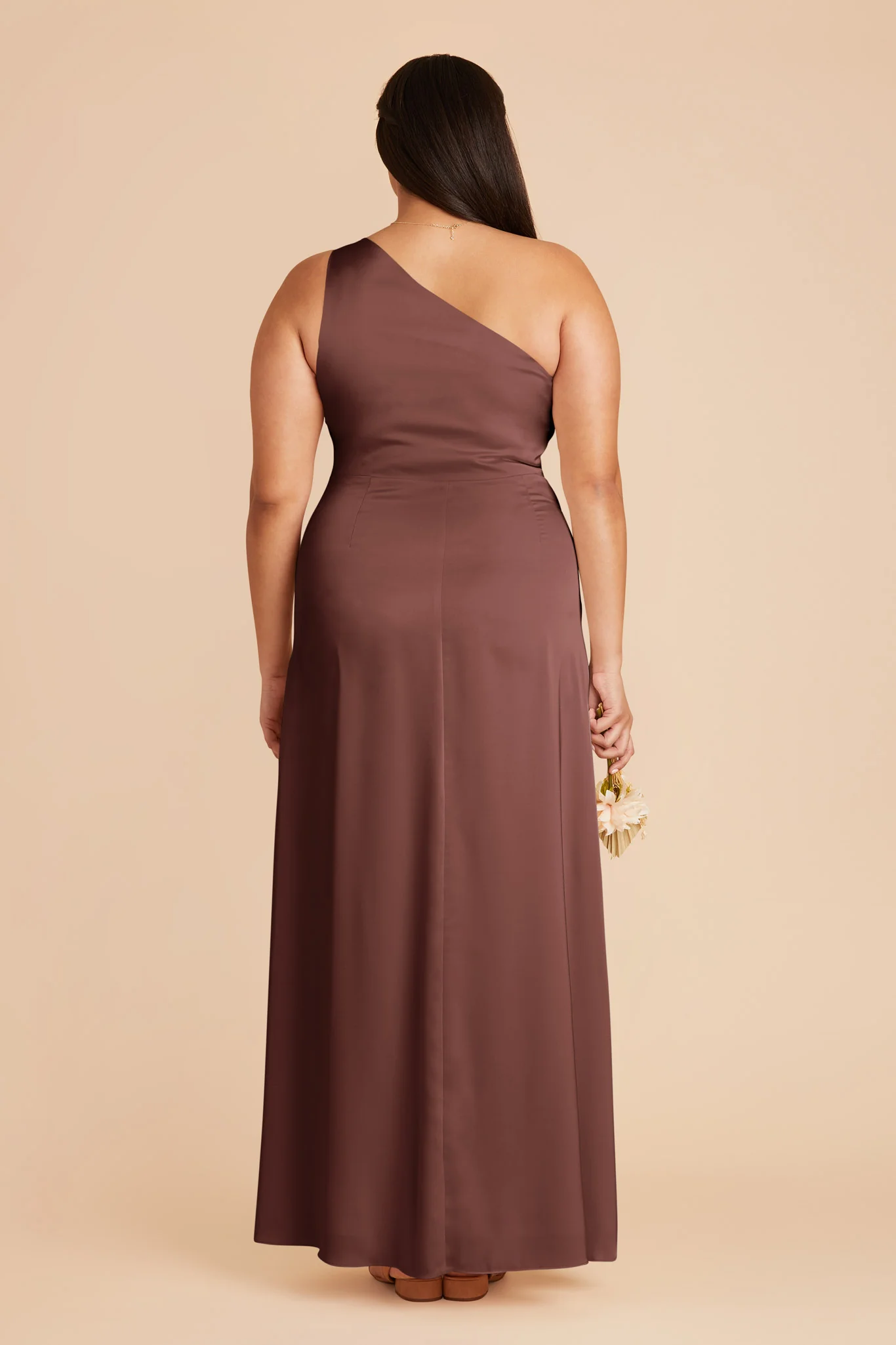 Kira Matte Satin Dress - Chocolate Brown - Image 7