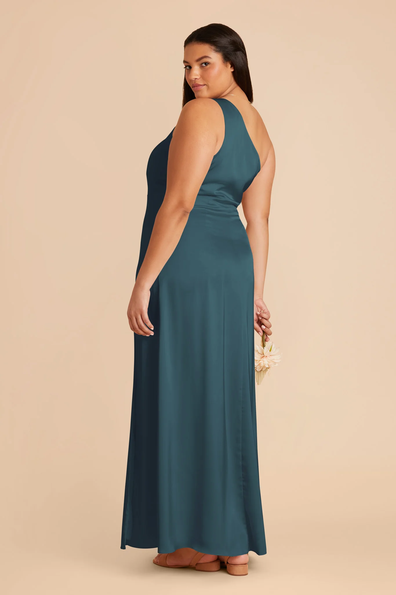 Kira Matte Satin Dress - Dark Teal - Image 6