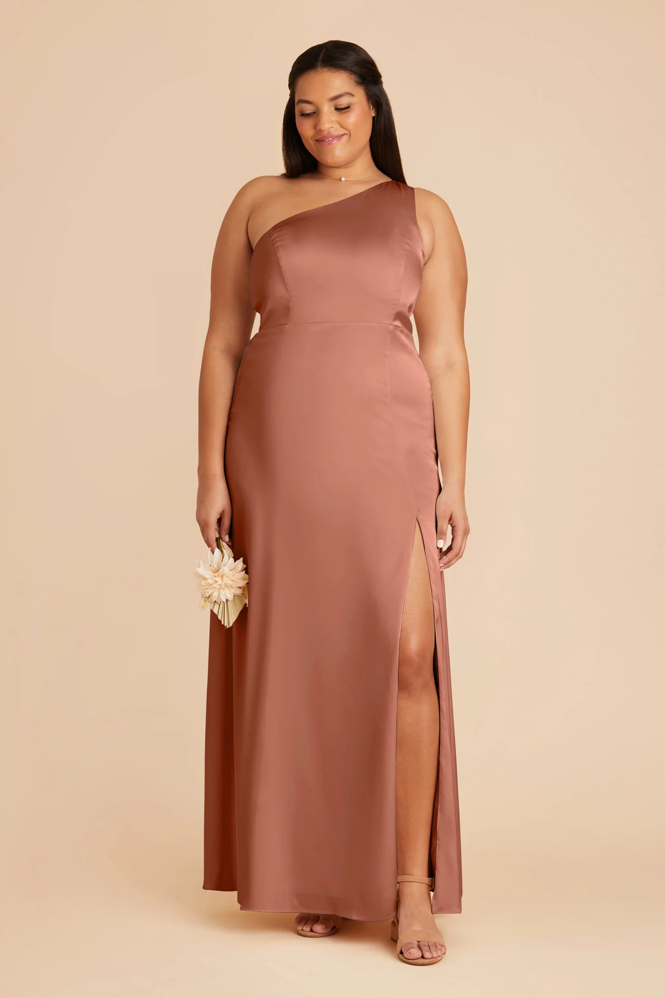 Kira Matte Satin Dress - Desert Rose - Image 2