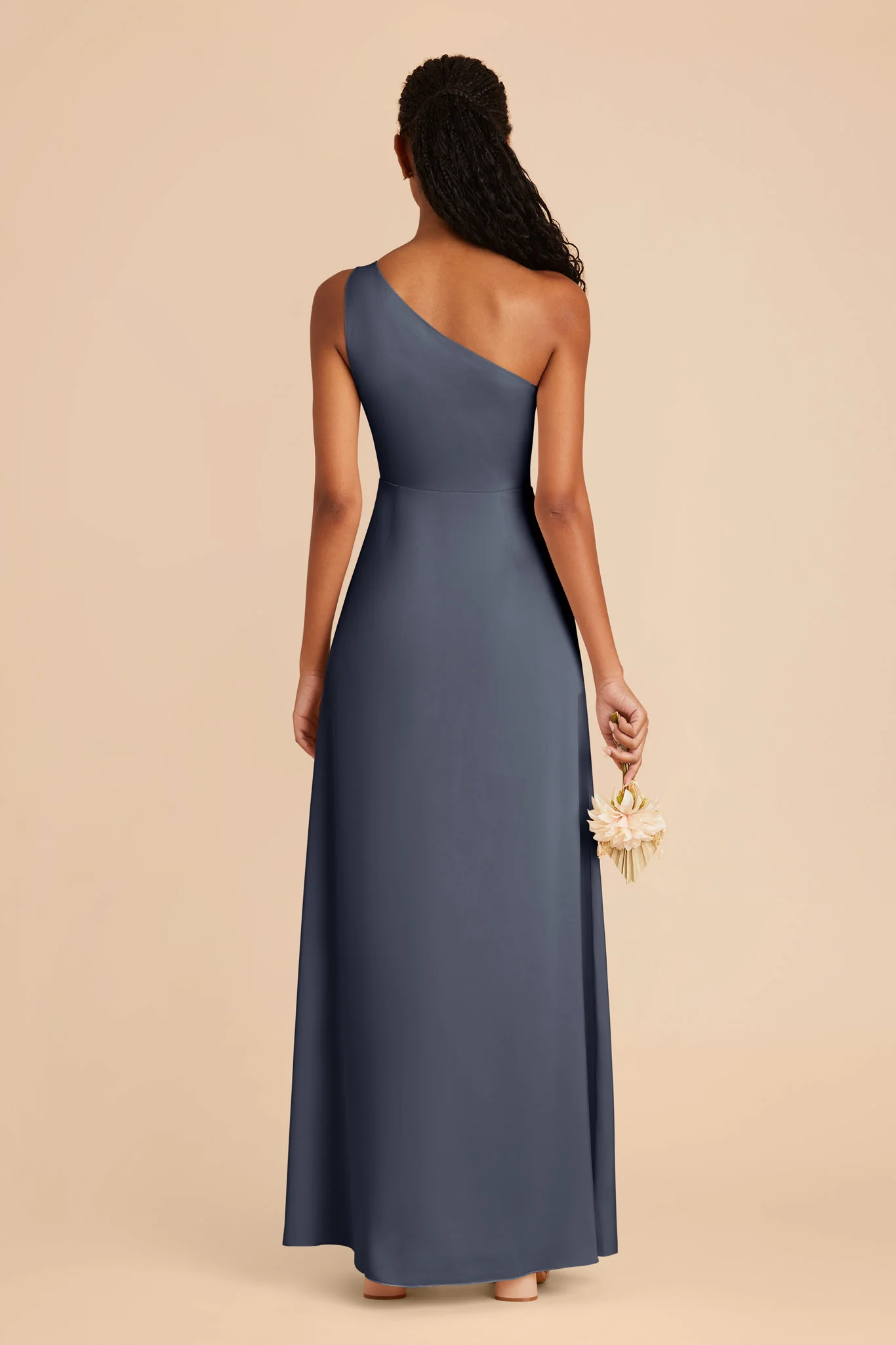 Kira Matte Satin Dress - Dusk Blue - Image 5