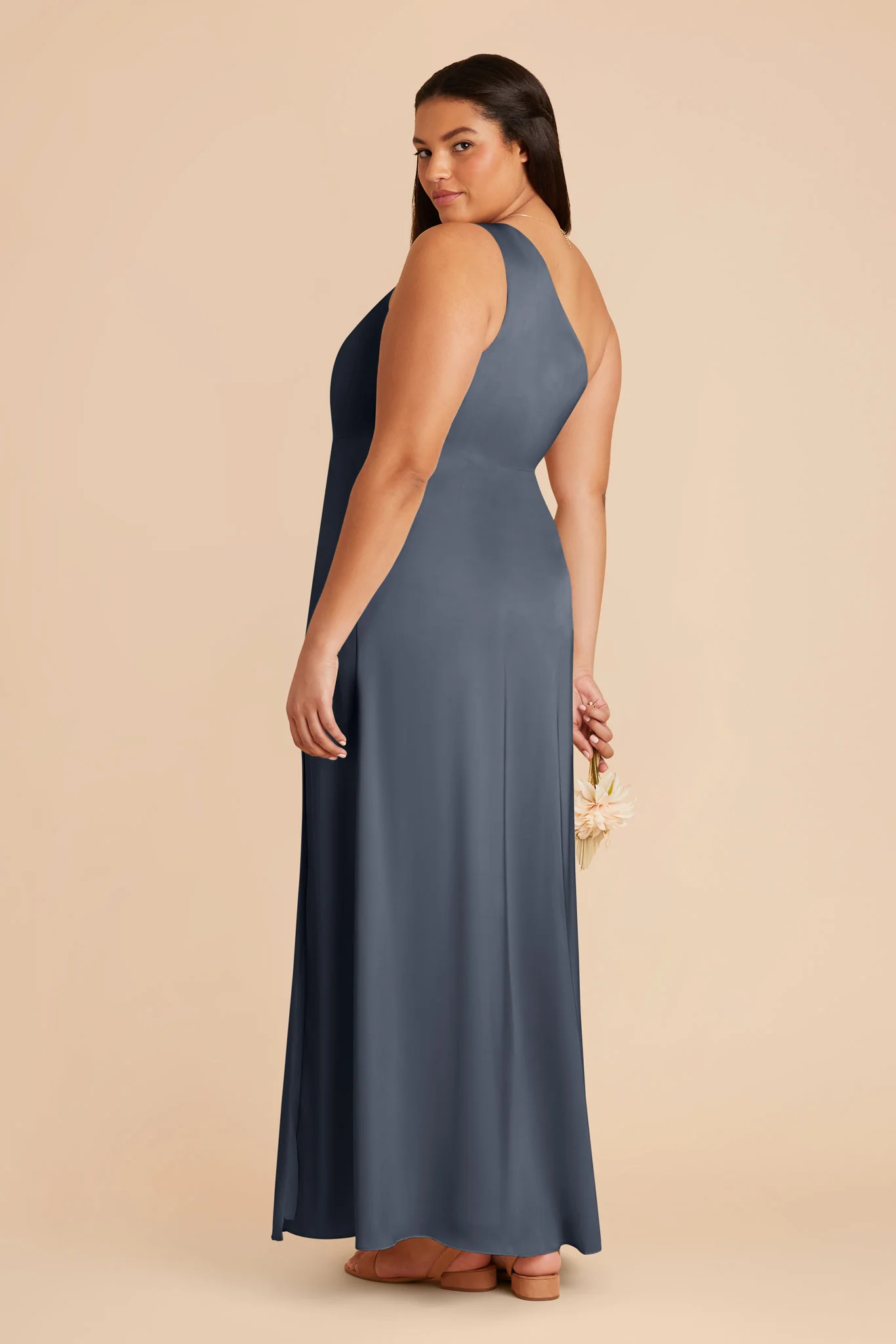 Kira Matte Satin Dress - Dusk Blue - Image 6