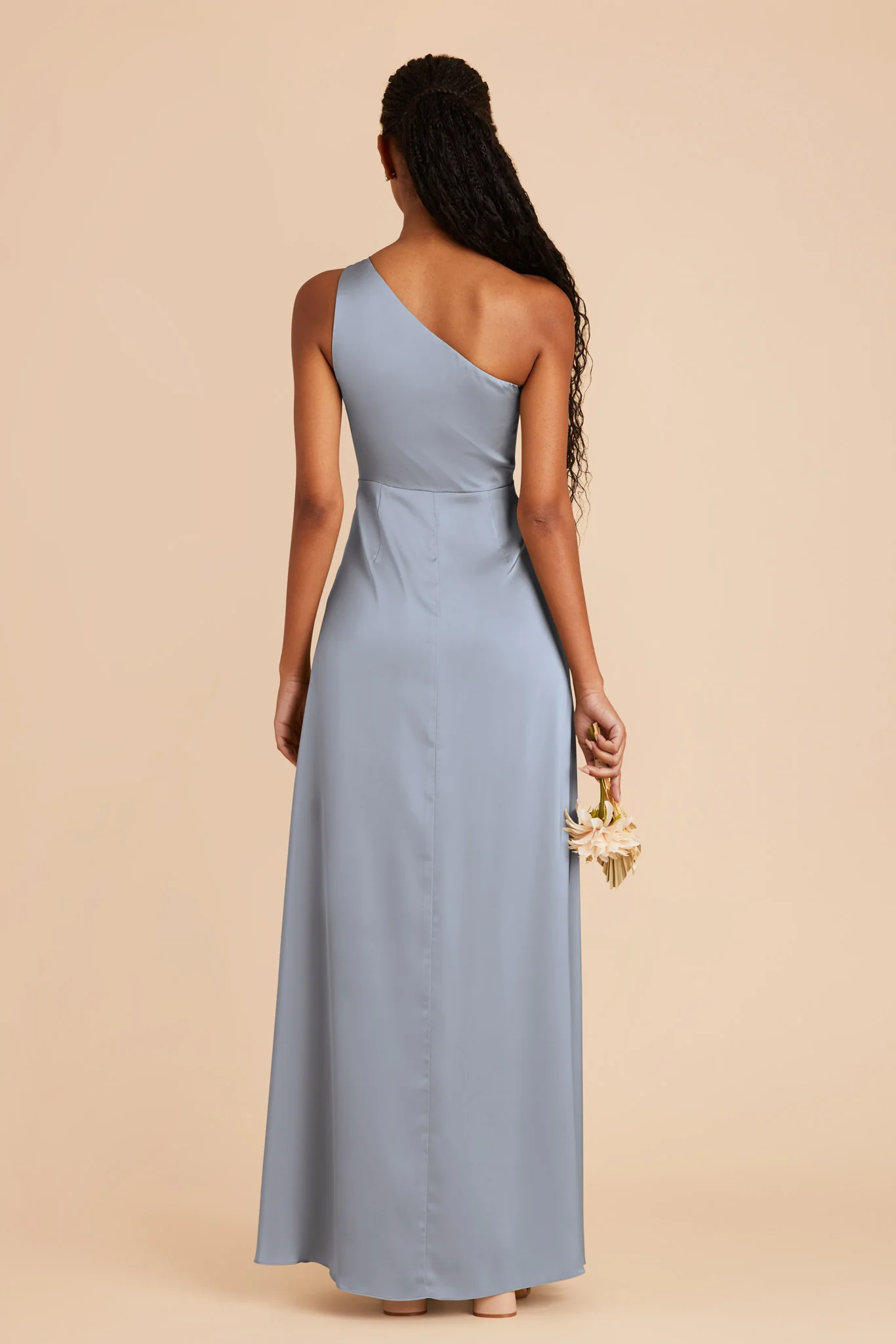 Kira Matte Satin Dress - Dusty Blue - Image 6