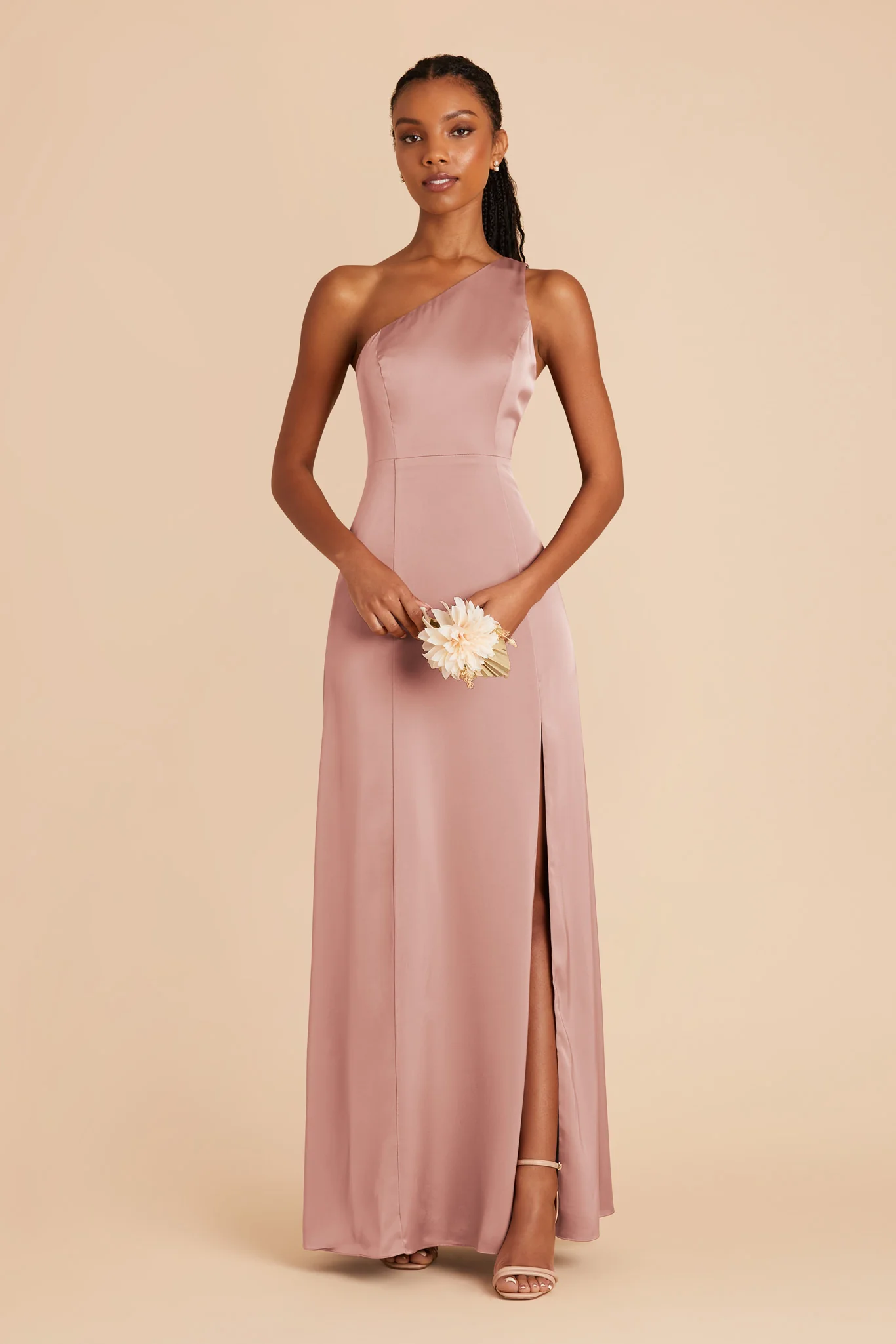 Kira Matte Satin Dress - English Rose - Image 3
