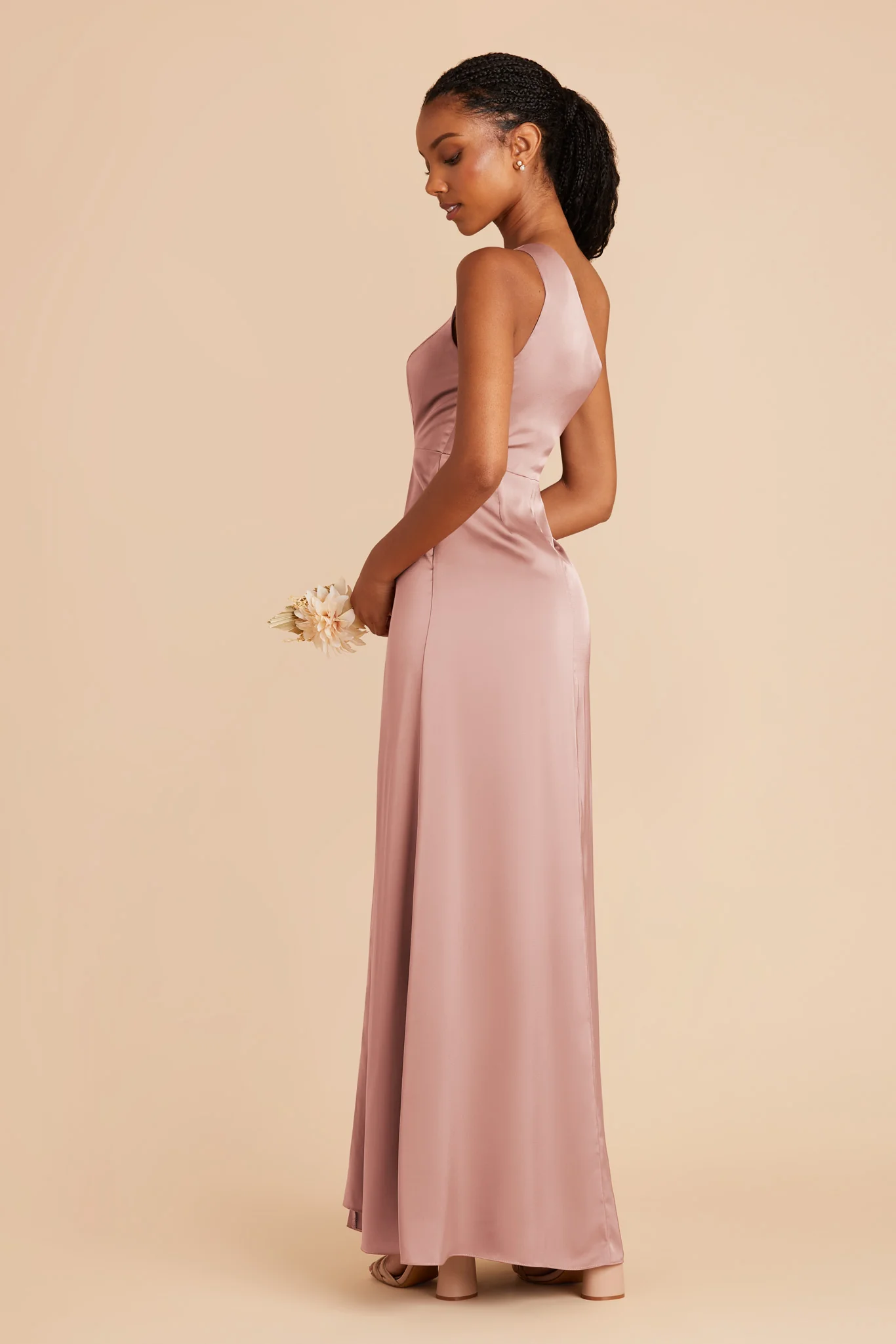 Kira Matte Satin Dress - English Rose - Image 4