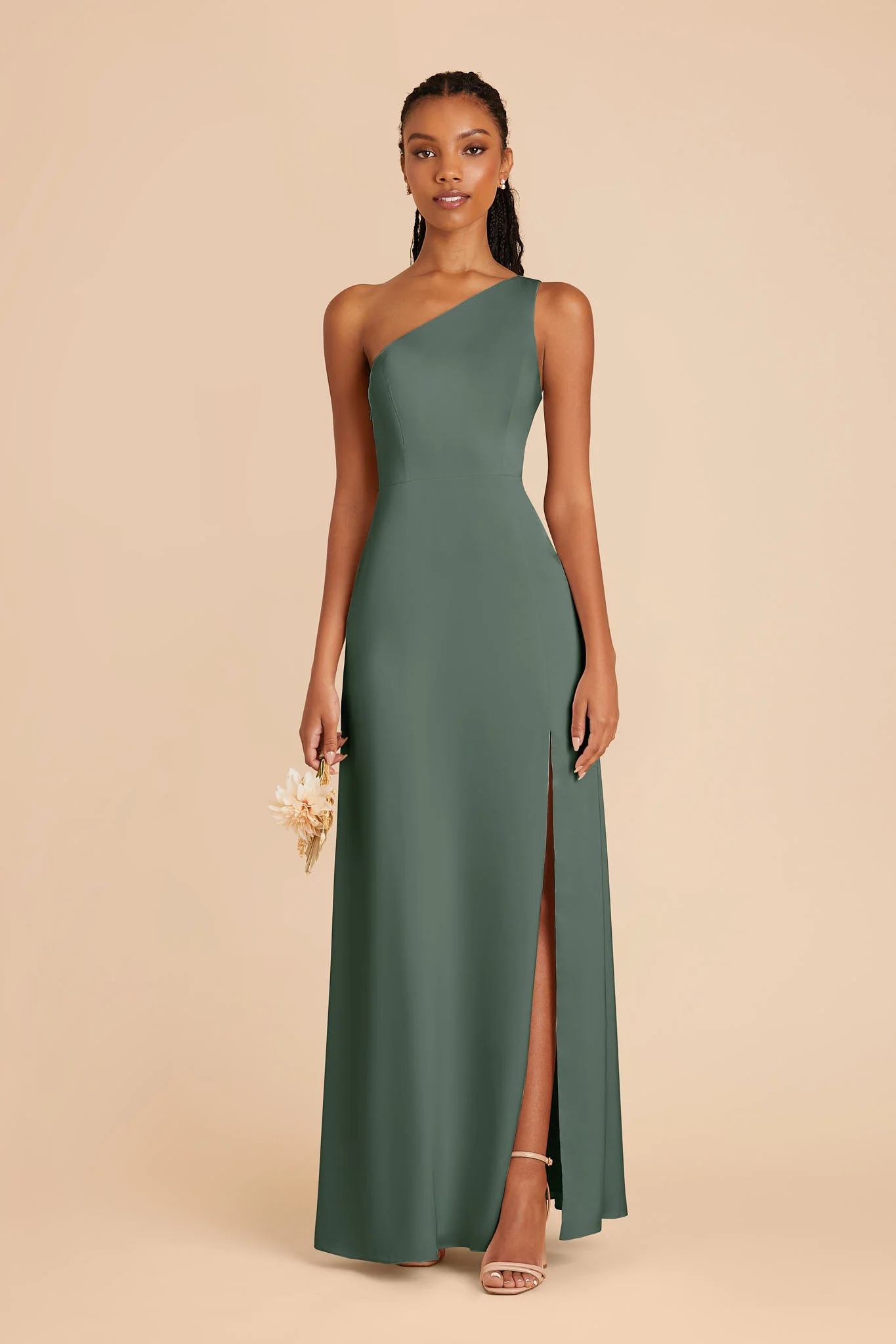 Kira Matte Satin Dress - Eucalyptus