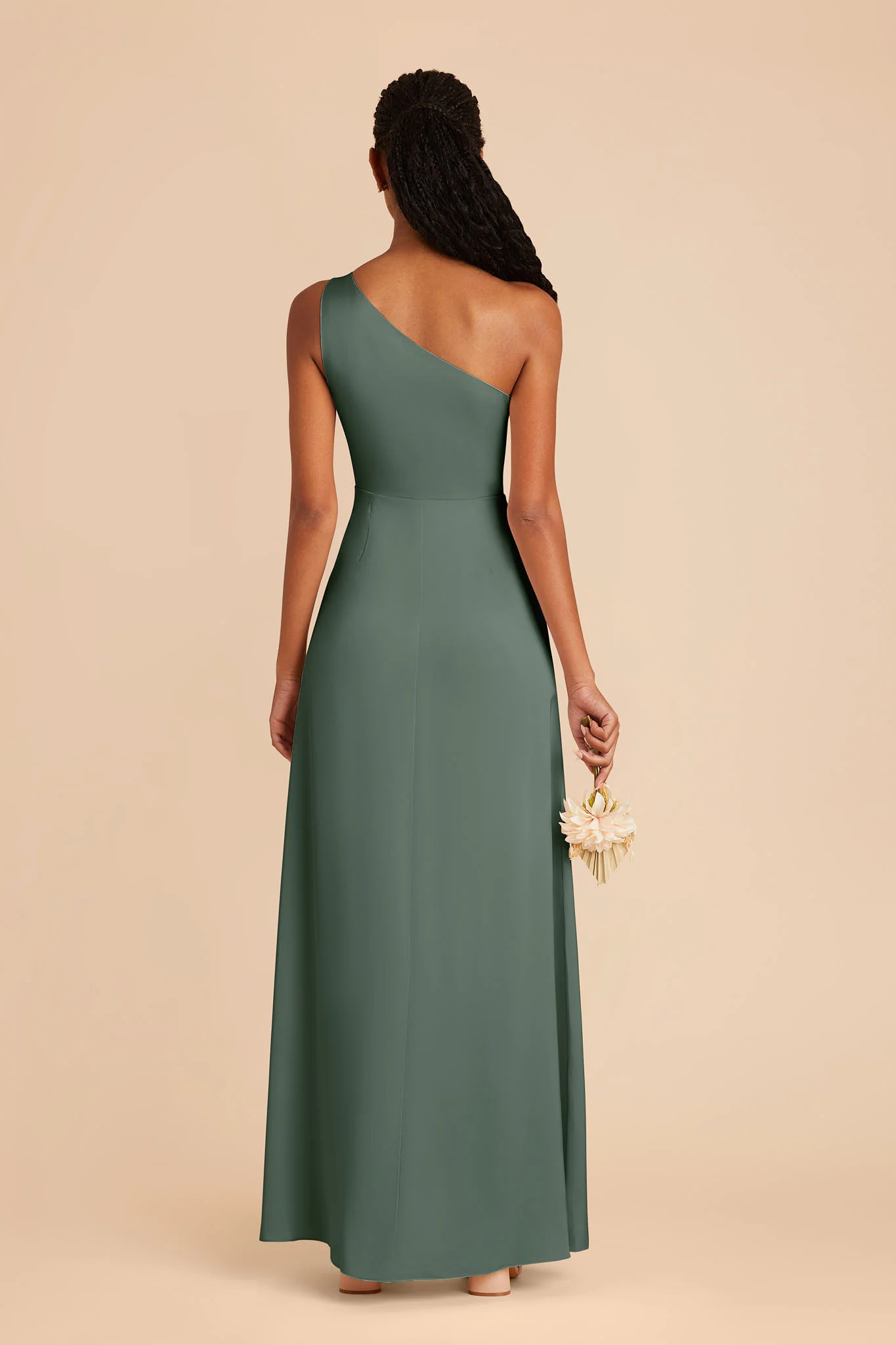 Kira Matte Satin Dress - Eucalyptus - Image 4