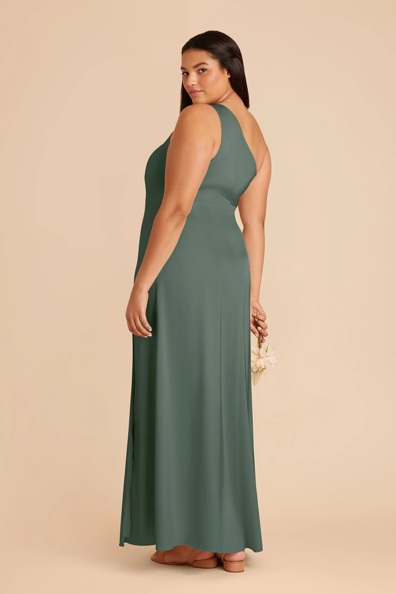 Kira Matte Satin Dress - Eucalyptus - Image 5