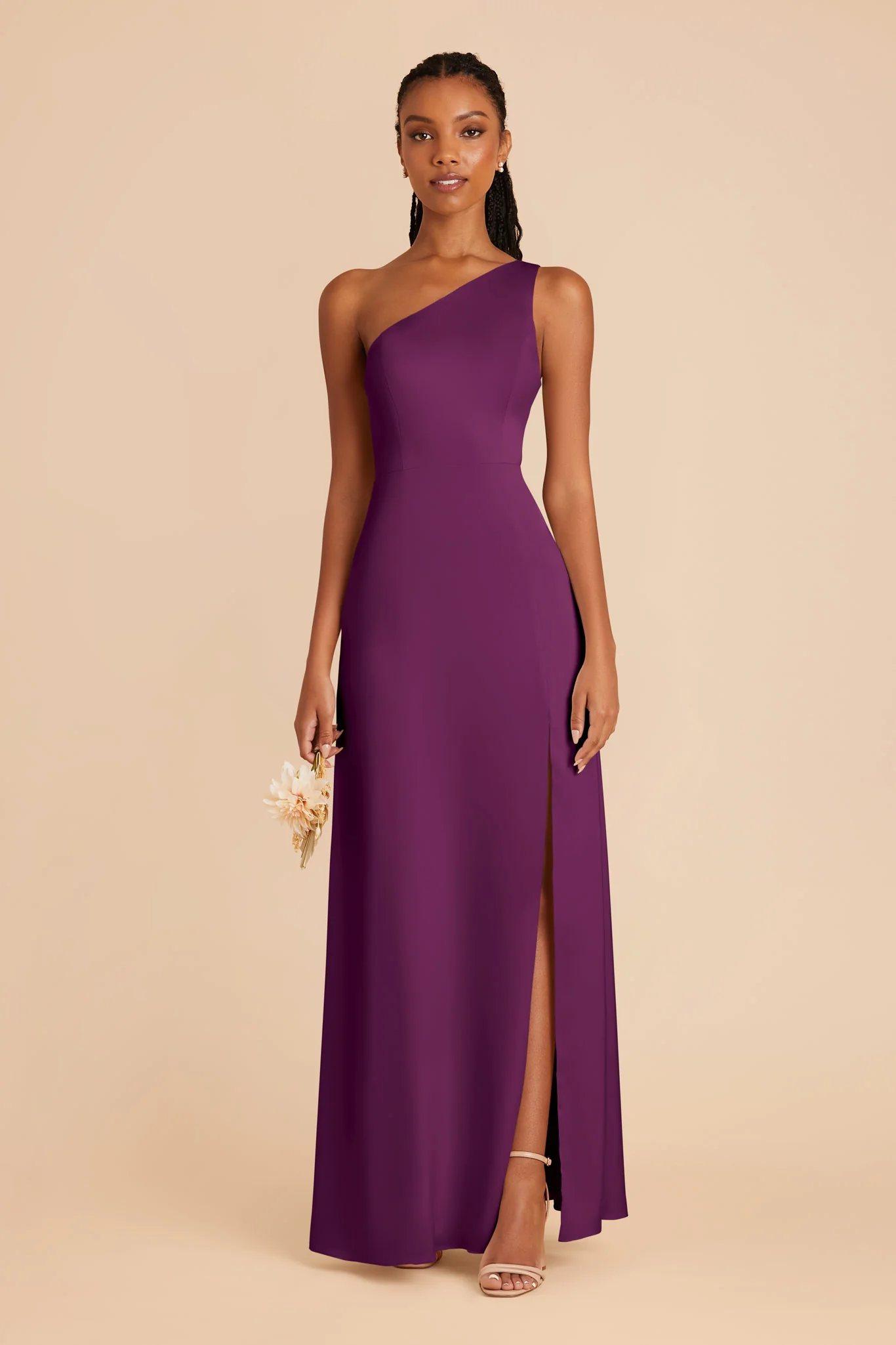 Kira Matte Satin Dress - Fig