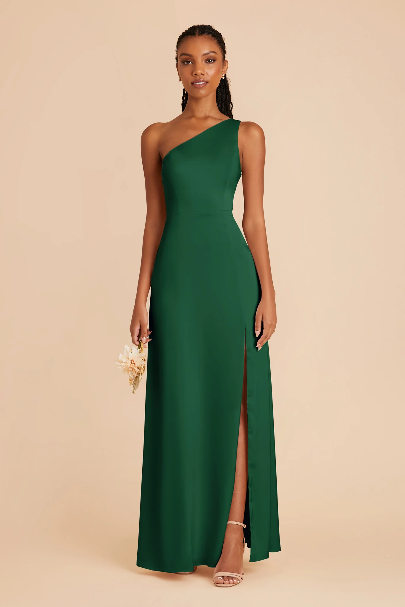Kira Matte Satin Dress - Forest Green