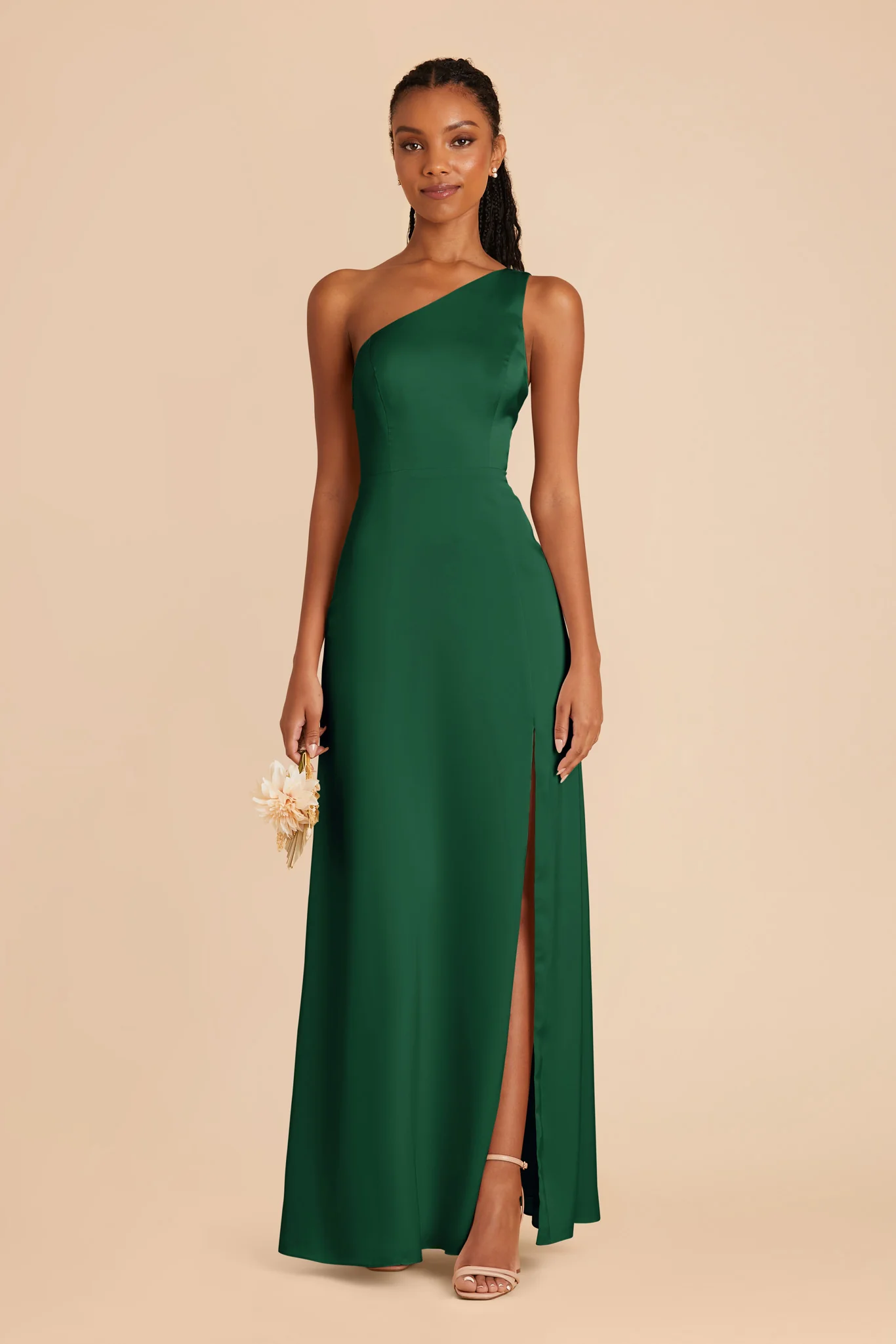 Kira Matte Satin Dress - Forest Green - Image 3