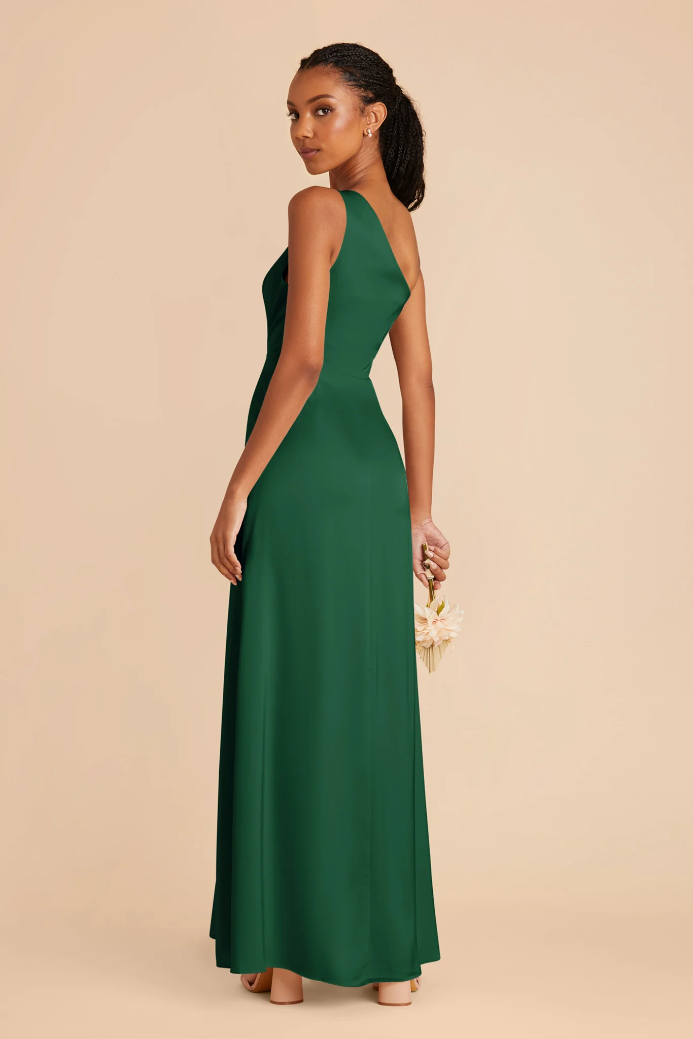Kira Matte Satin Dress - Forest Green - Image 4