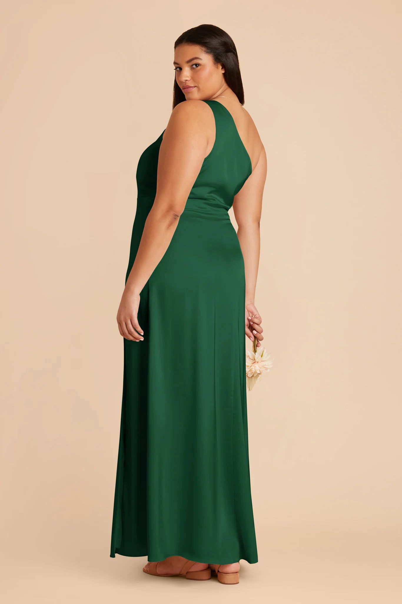 Kira Matte Satin Dress - Forest Green - Image 6