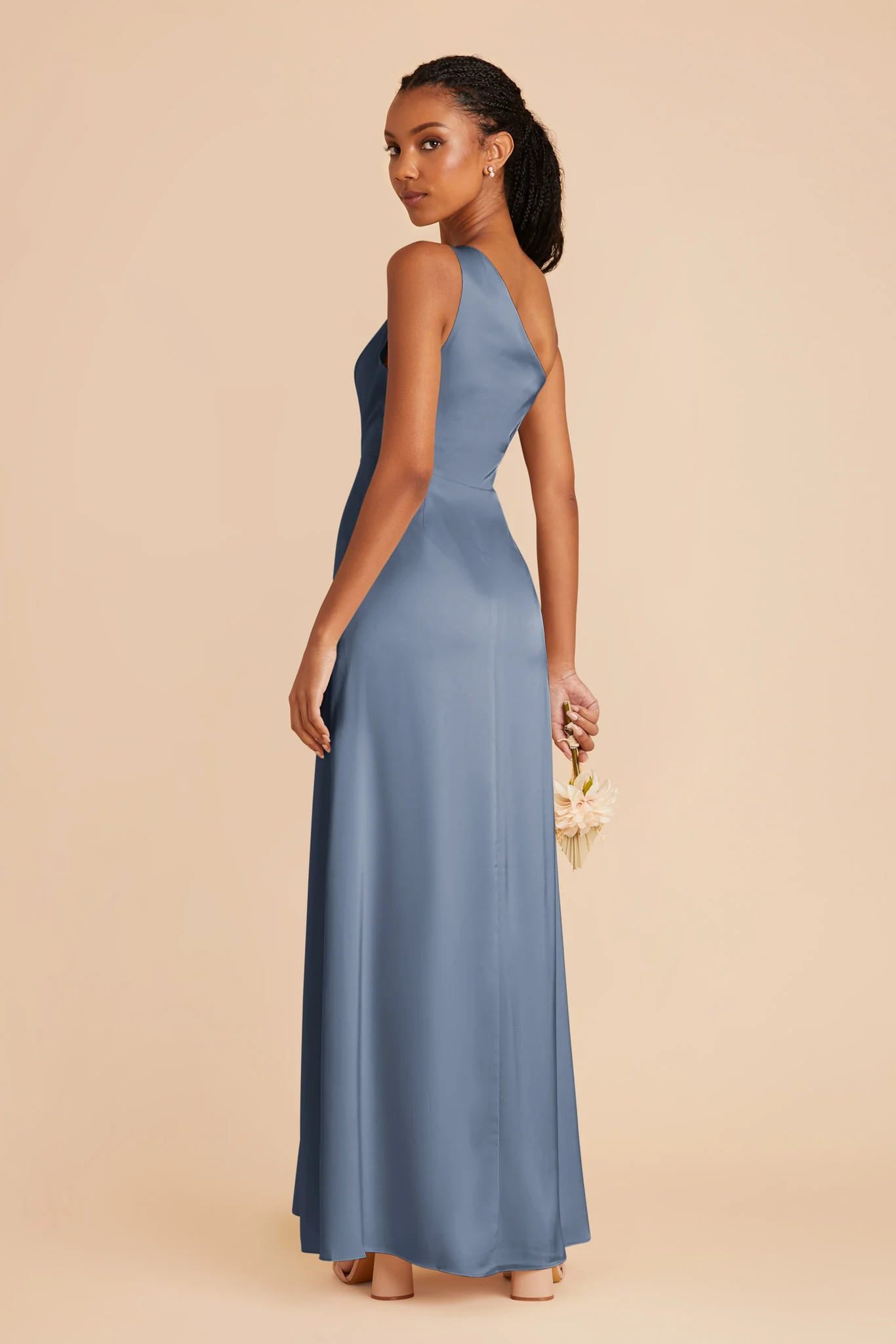 Kira Matte Satin Dress - French Blue - Image 4