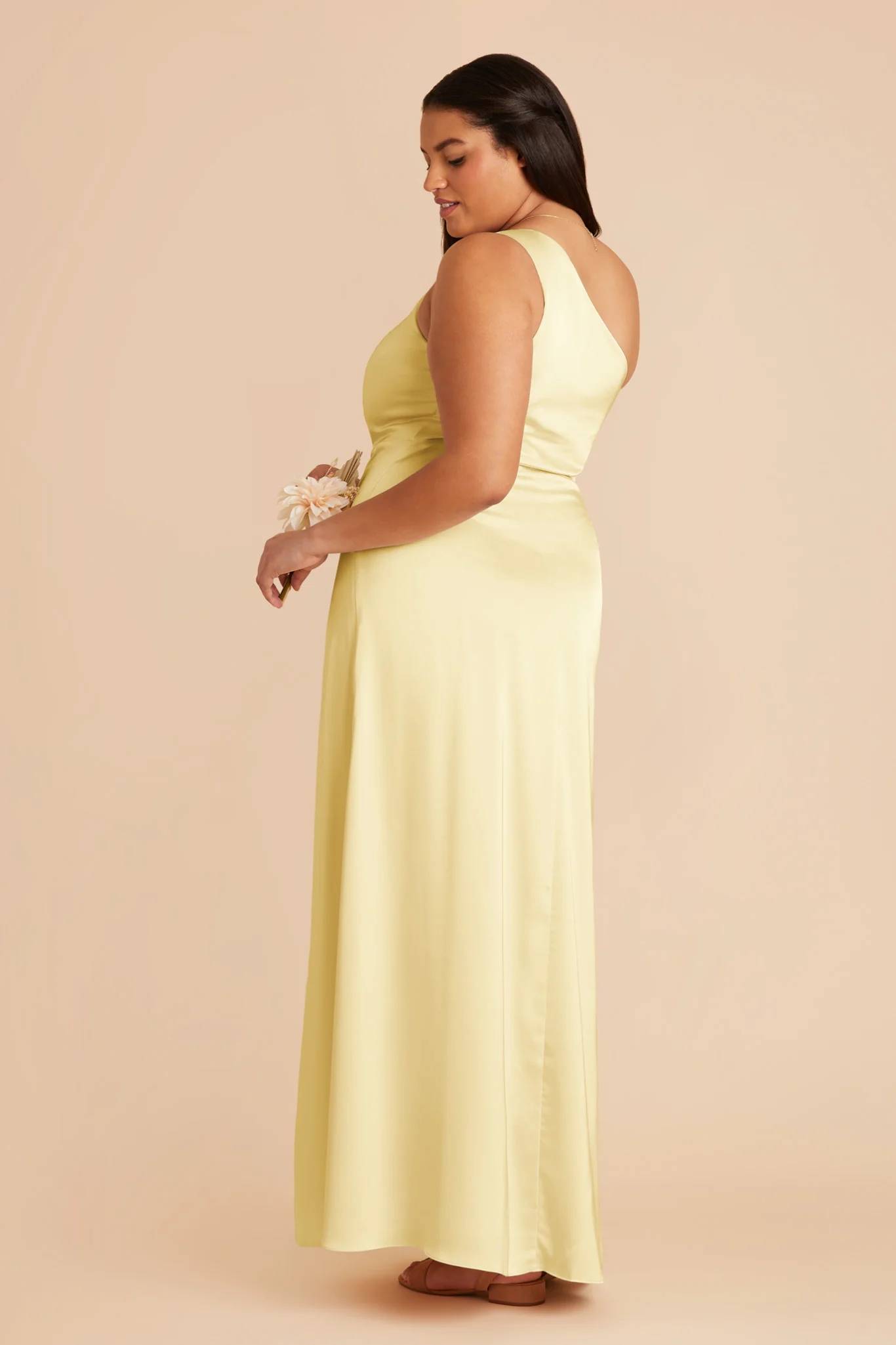 Kira Matte Satin Dress - Lemon Sorbet - Image 10