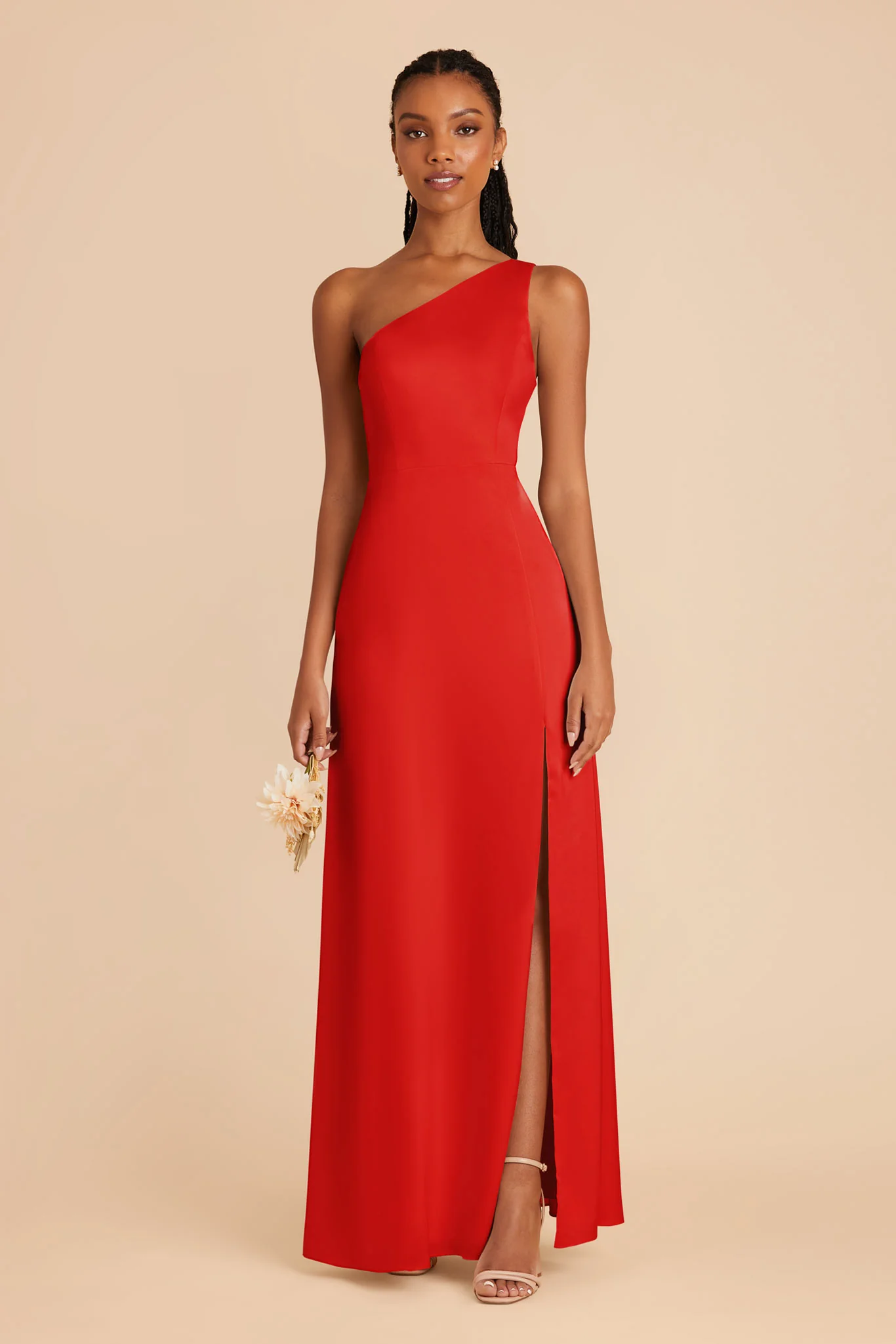Kira Matte Satin Dress - Lipstick Red - Image 10
